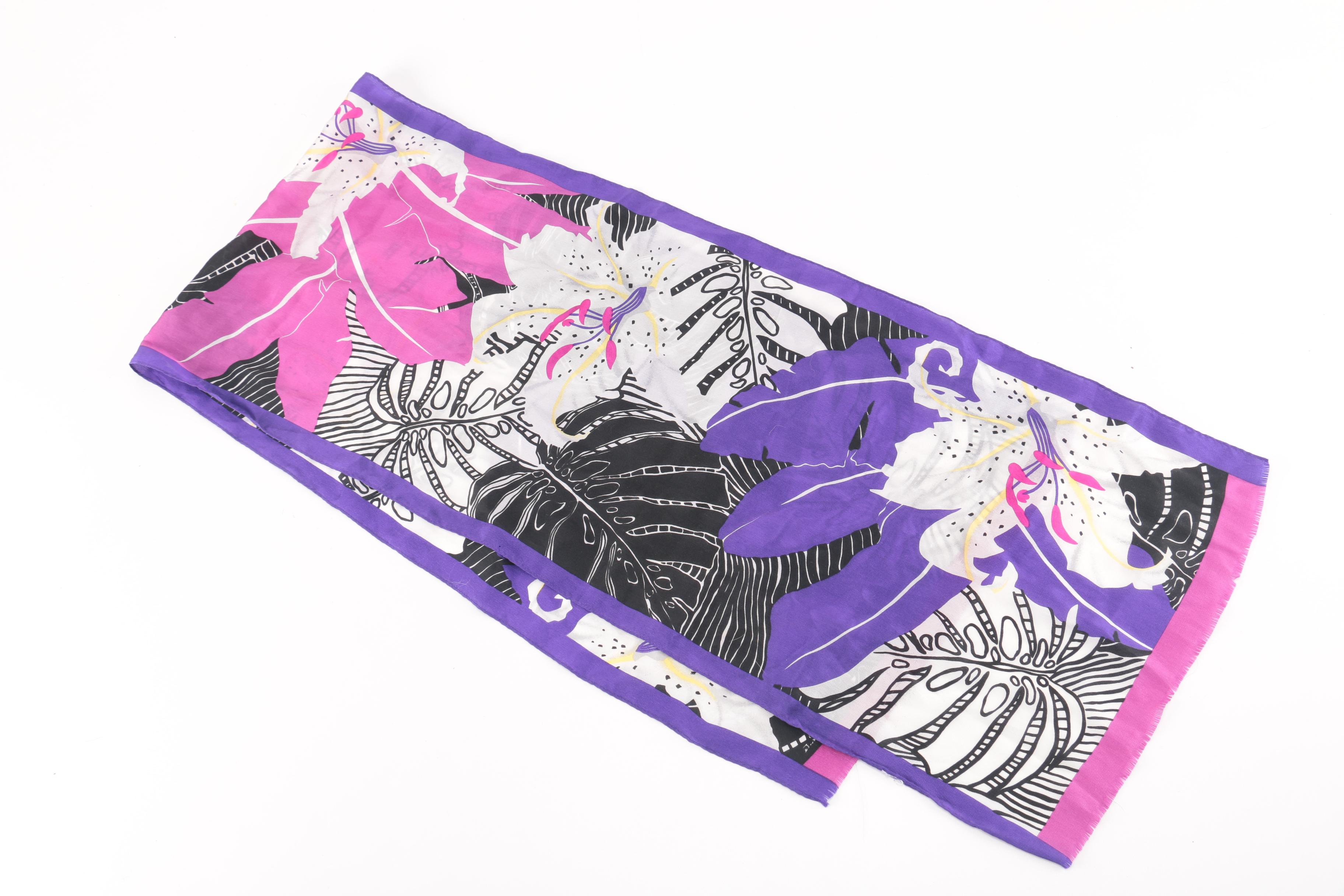 Silk Scarves Including Valentino and Oscar de la Renta