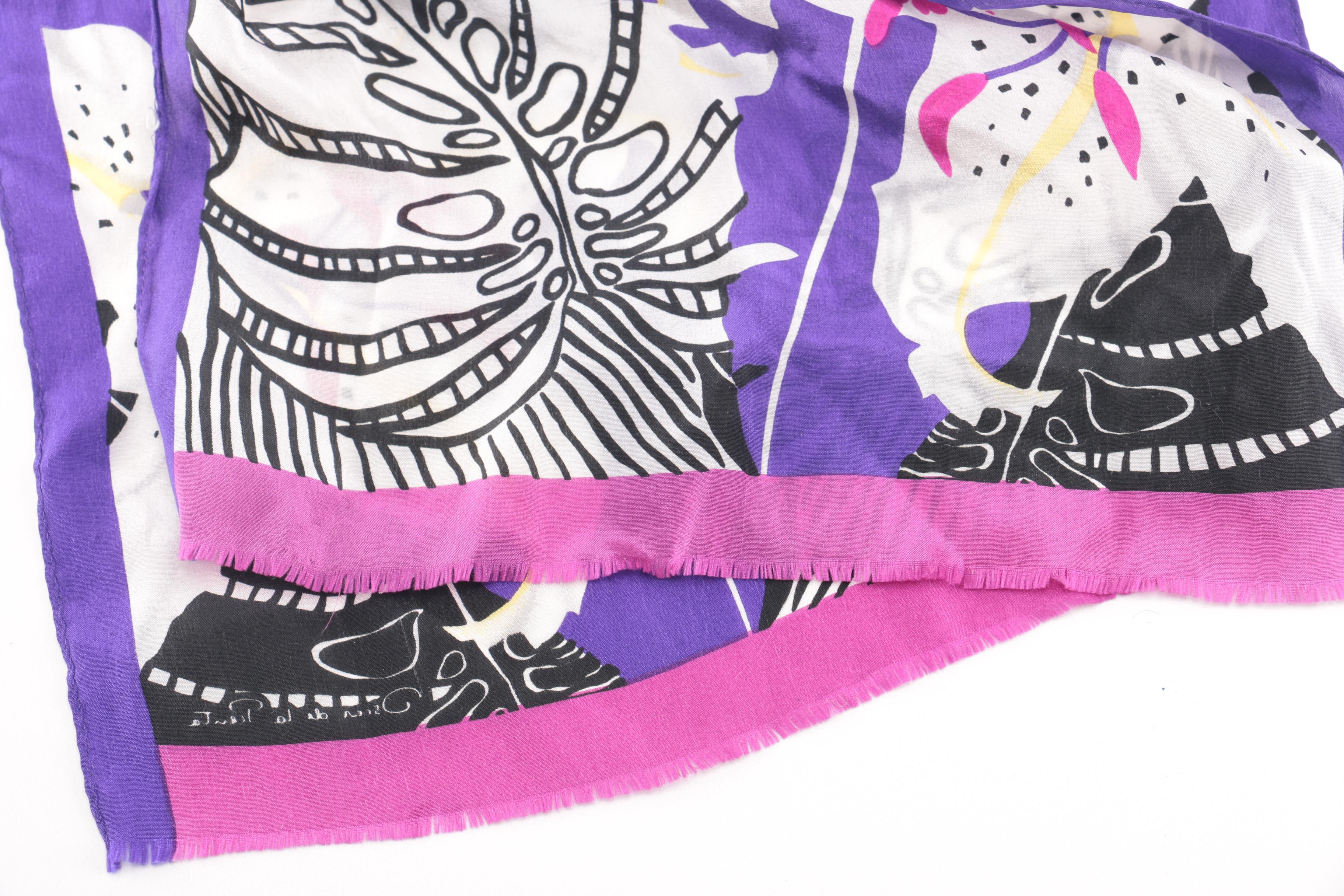 Silk Scarves Including Valentino and Oscar de la Renta