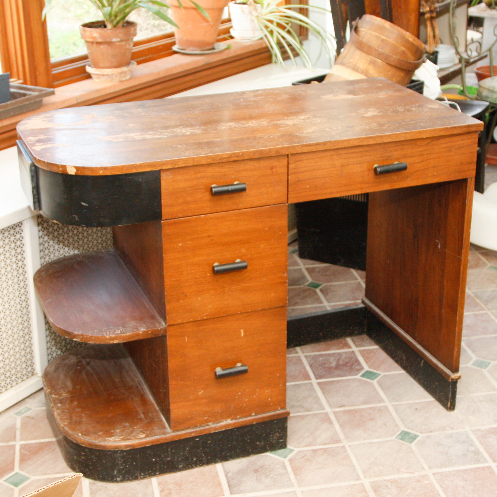 Assymetric Art Deco Writing Desk