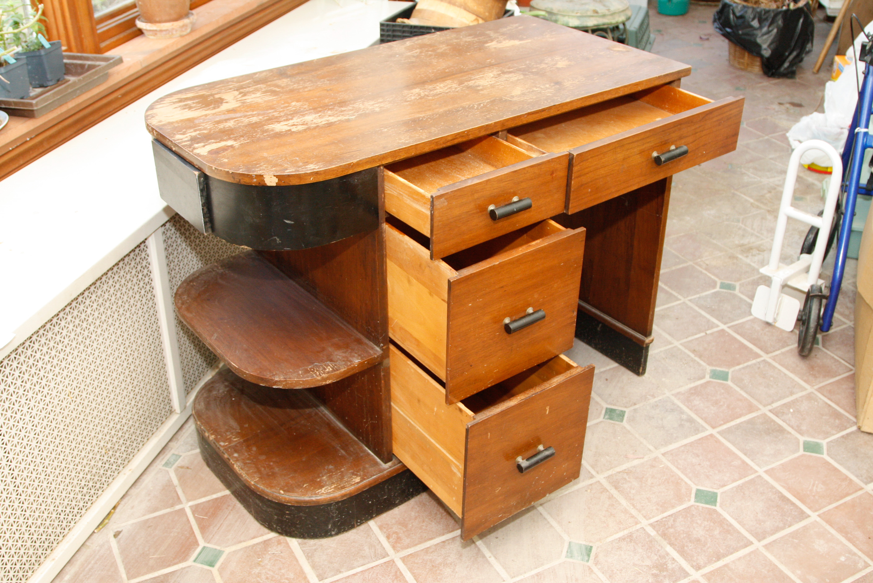 Assymetric Art Deco Writing Desk