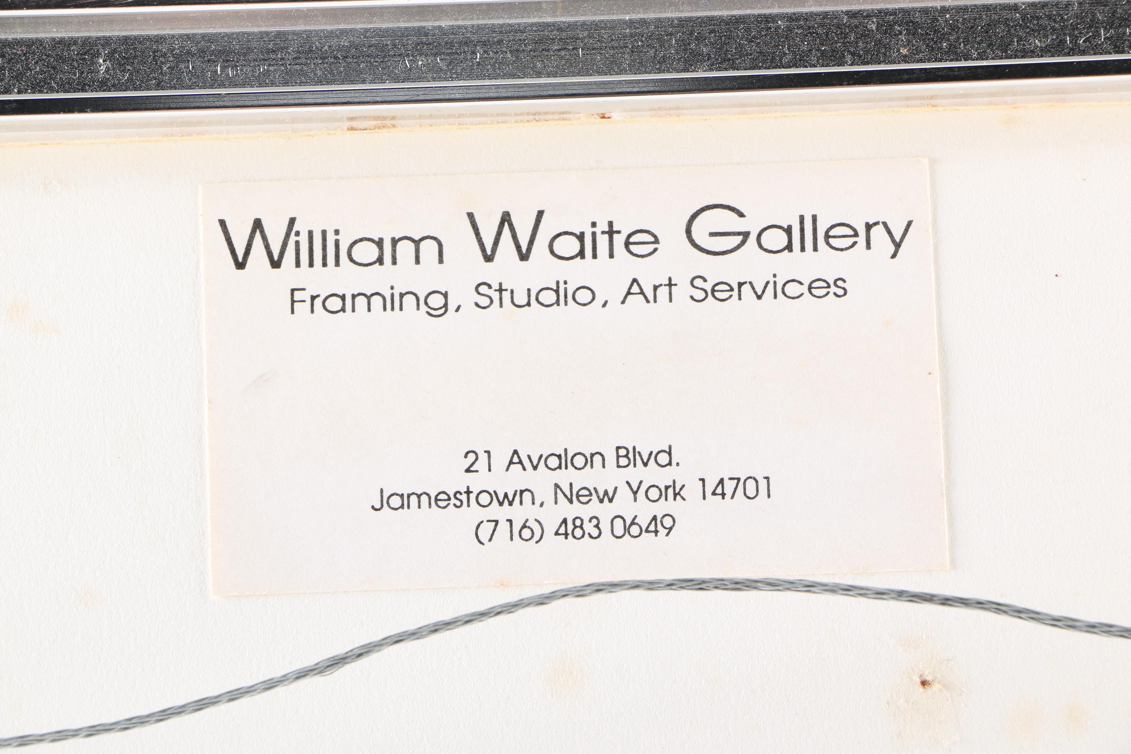 Wallace Lawson Watercolor Painting of Barn in Winter