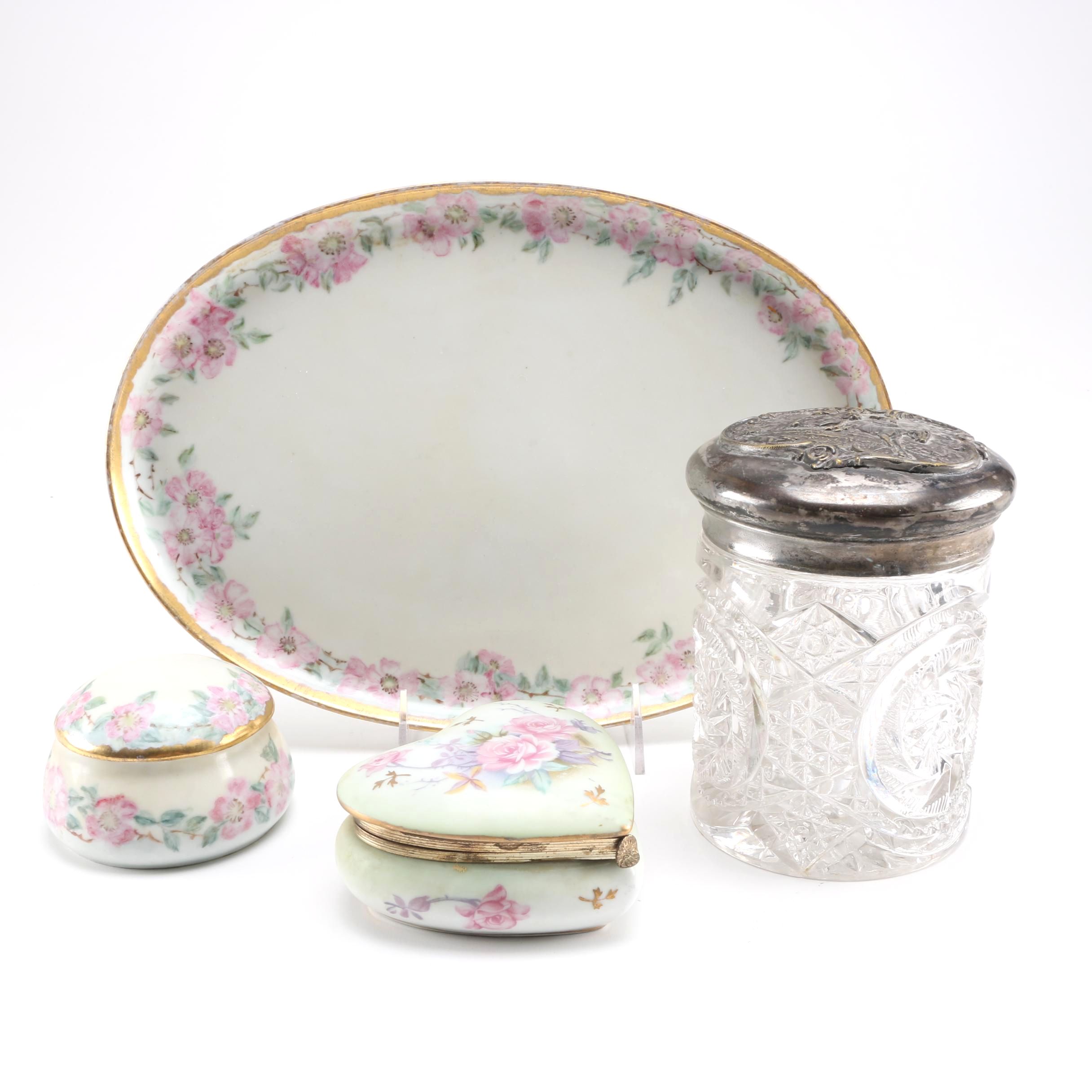 Porcelain and Crystal Dresser Accessories