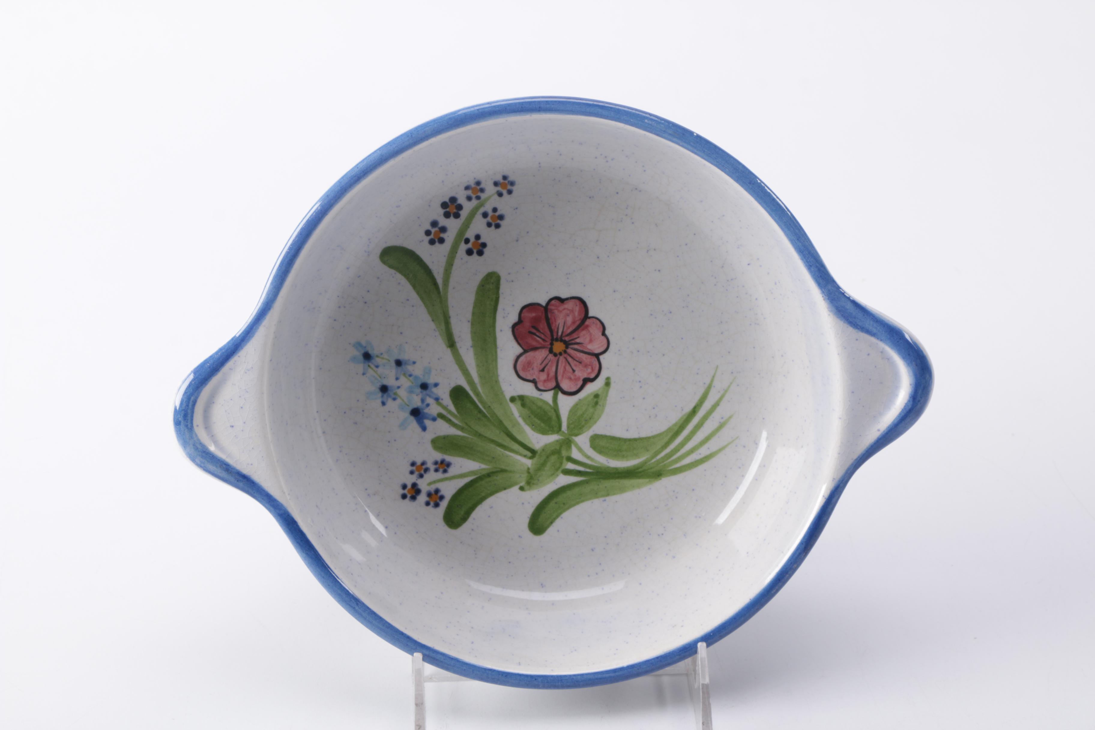 Collection of Hand Painted Flower Pottery