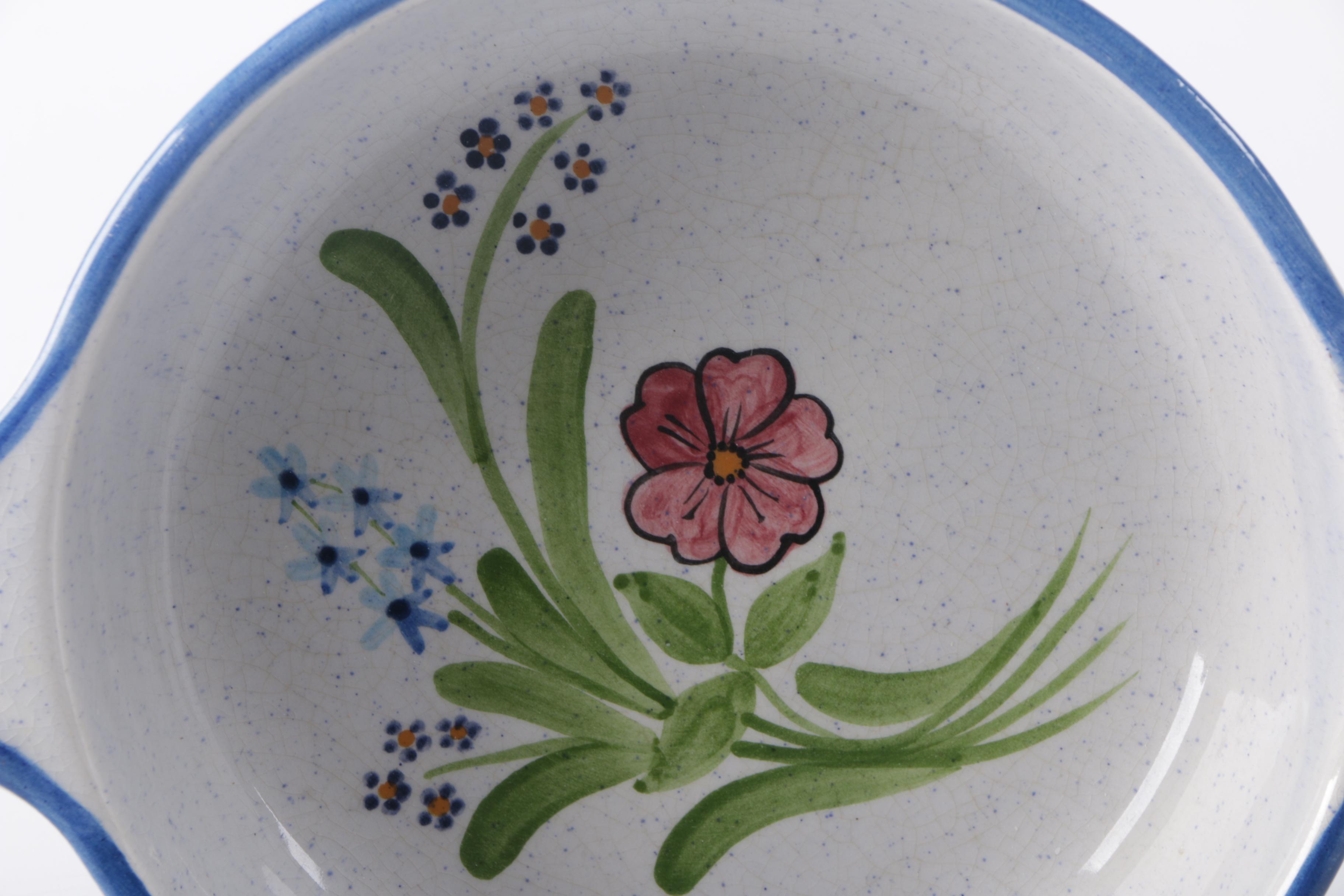 Collection of Hand Painted Flower Pottery