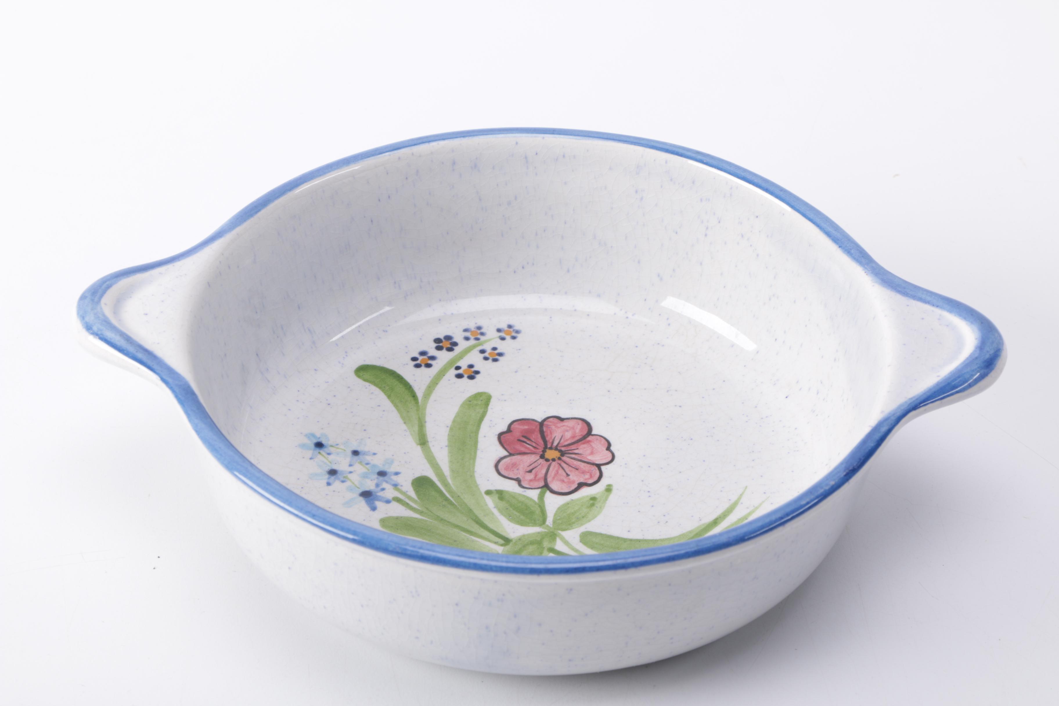 Collection of Hand Painted Flower Pottery