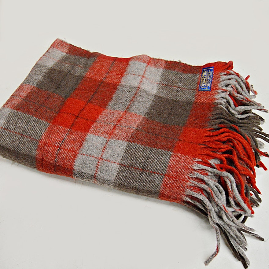 Vintage Pendleton Wool Plaid Blanket