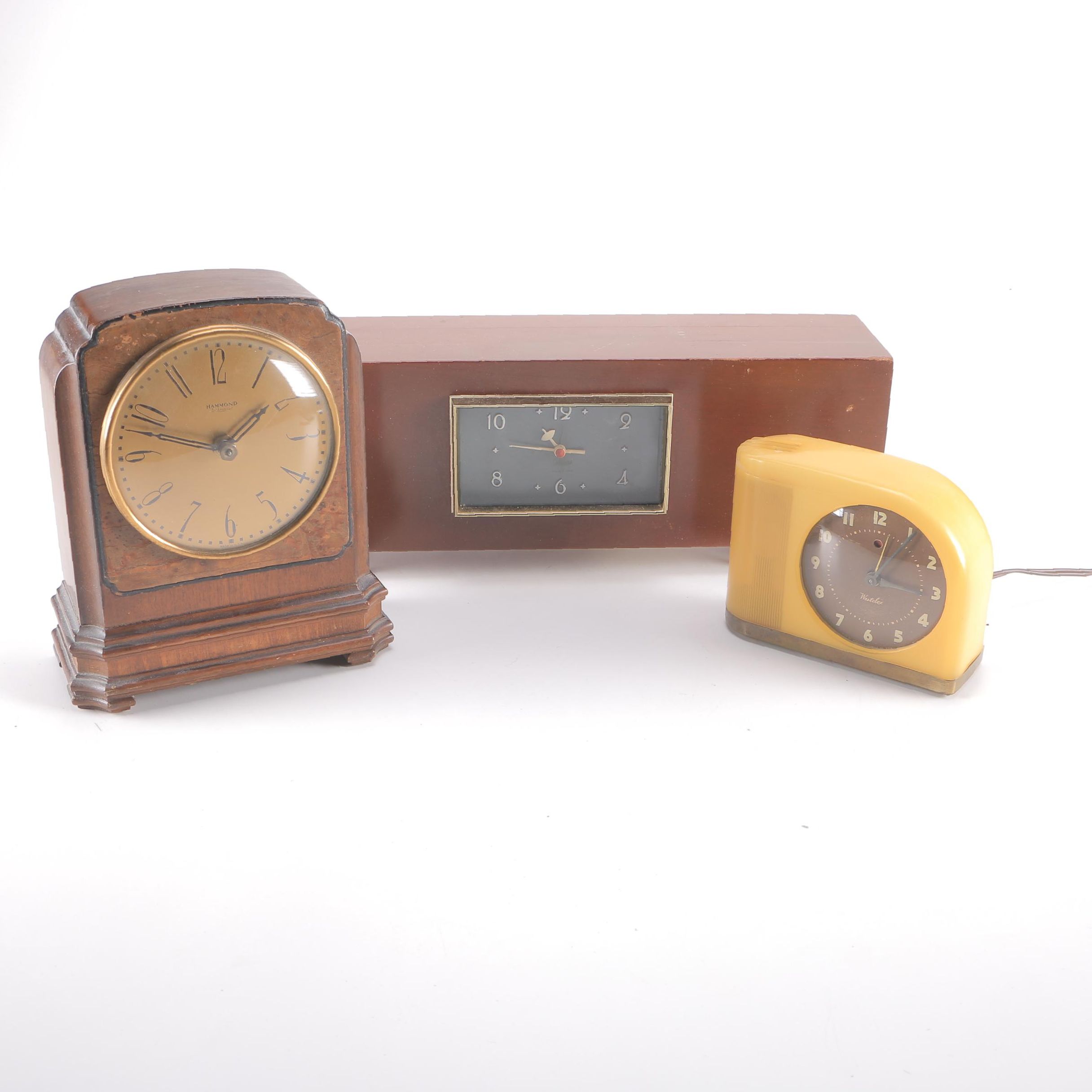 Vintage Mantle Clocks Including Hammond