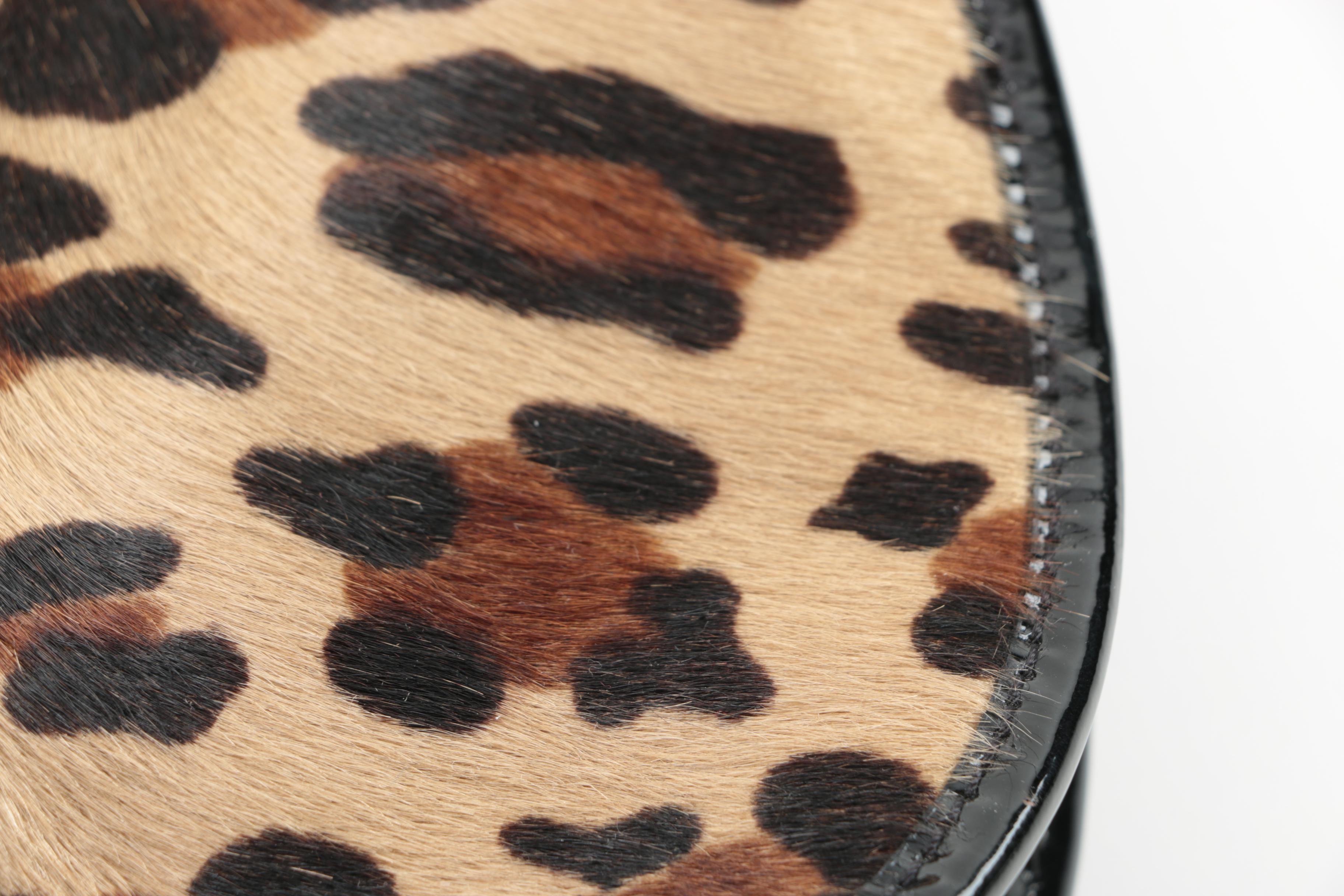 Tory Burch Calf Hair Leopard Print Hobo Handbag