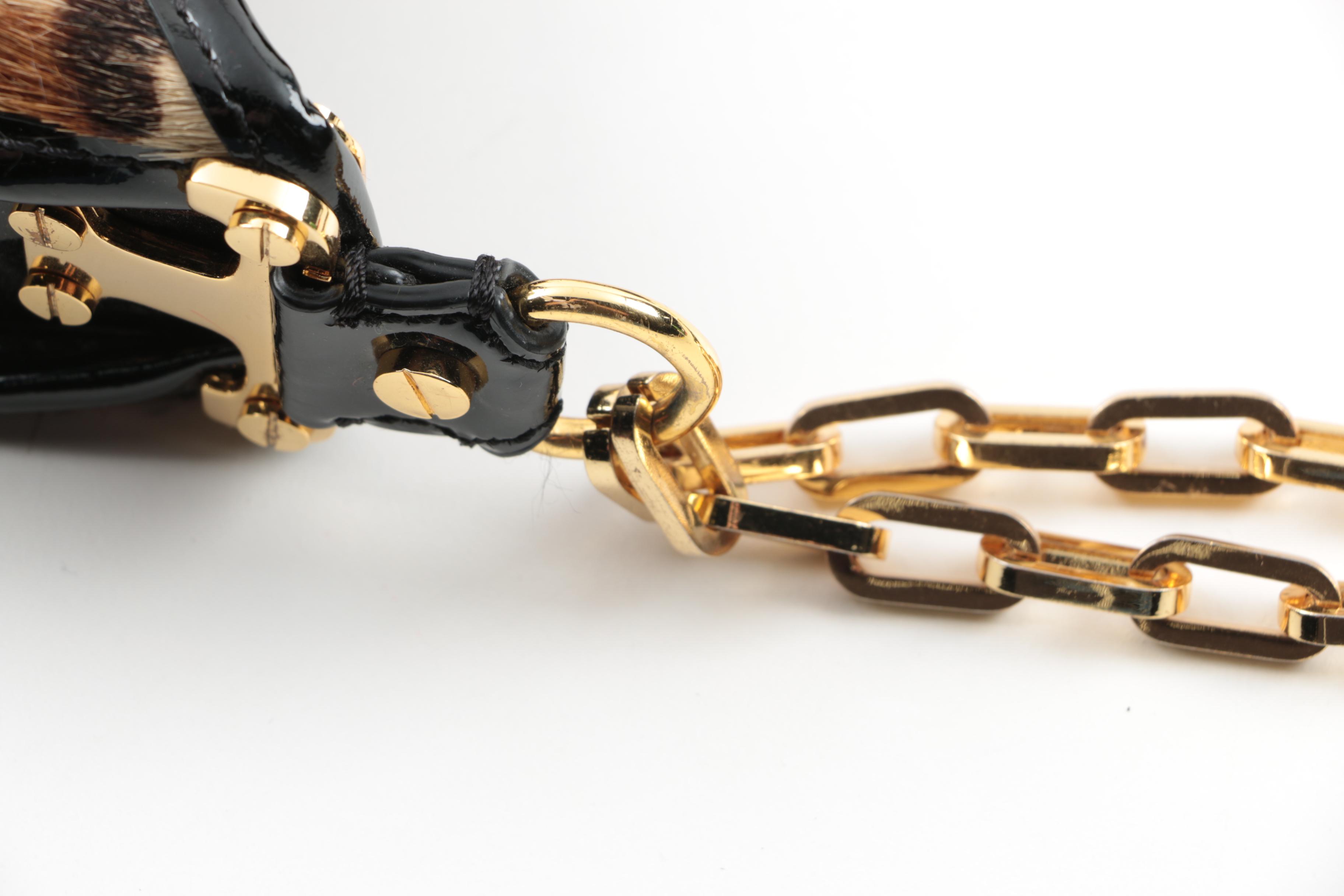 Tory Burch Calf Hair Leopard Print Hobo Handbag