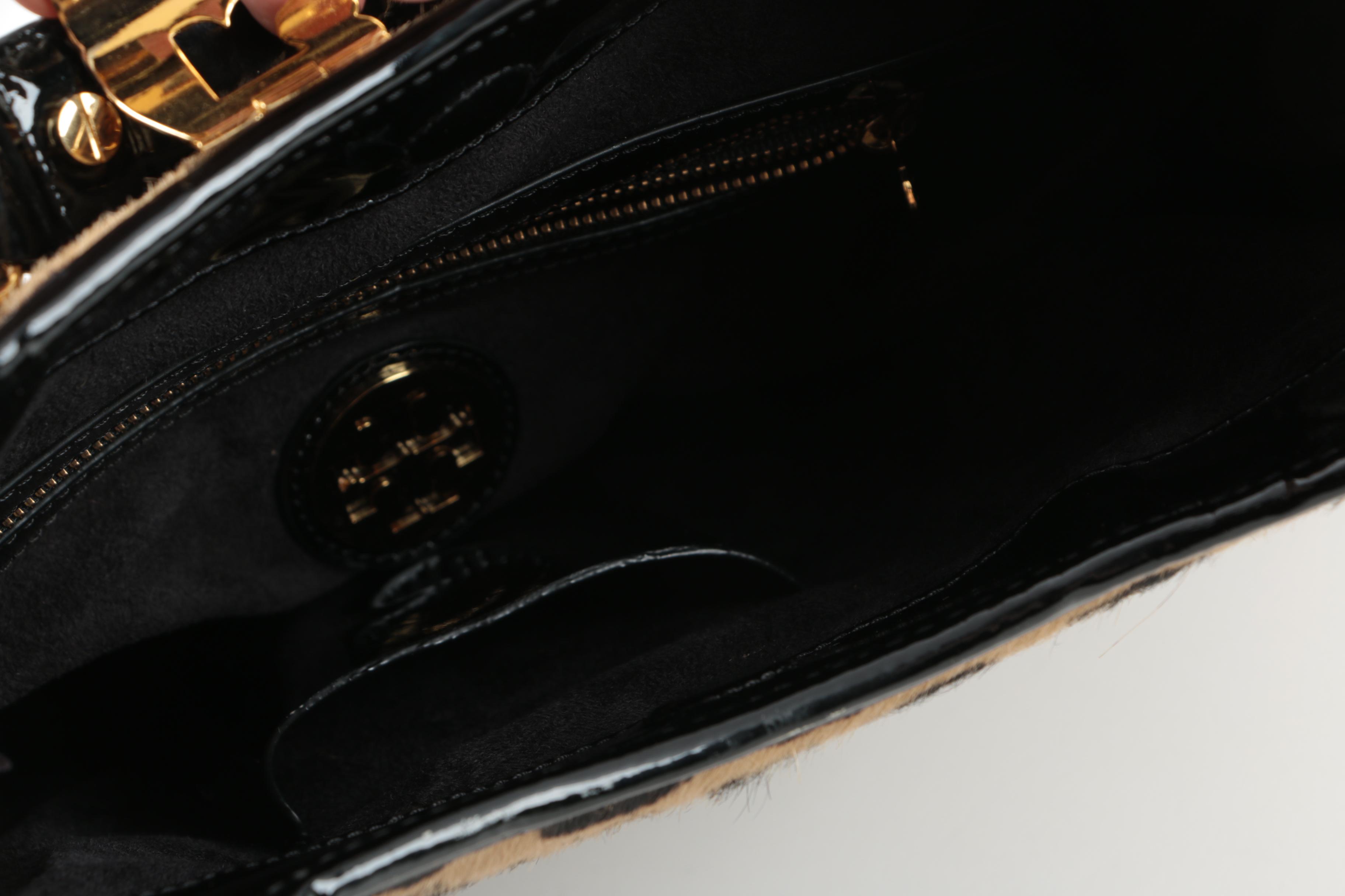 Tory Burch Calf Hair Leopard Print Hobo Handbag