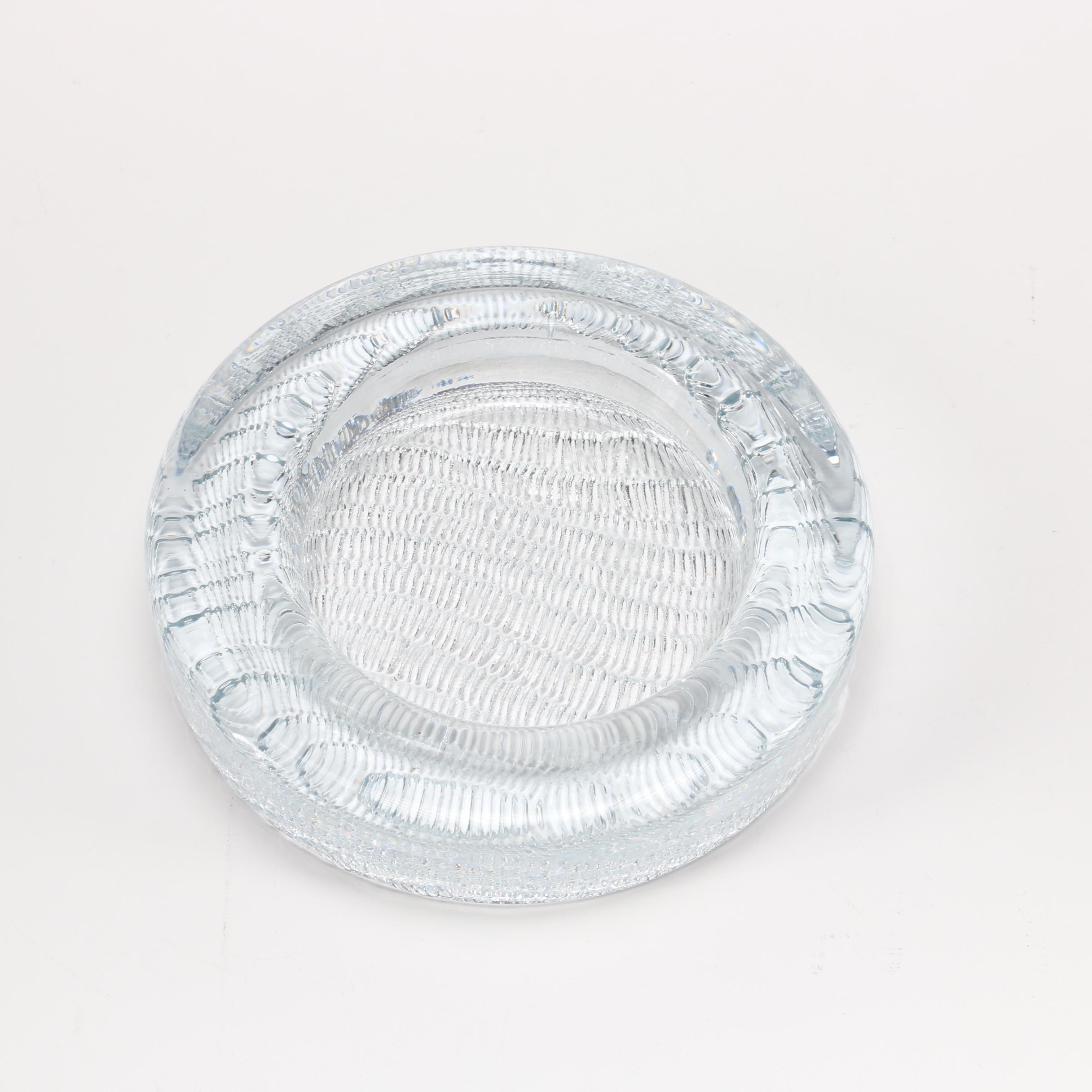 Textured Pressed Glass Ashtray
