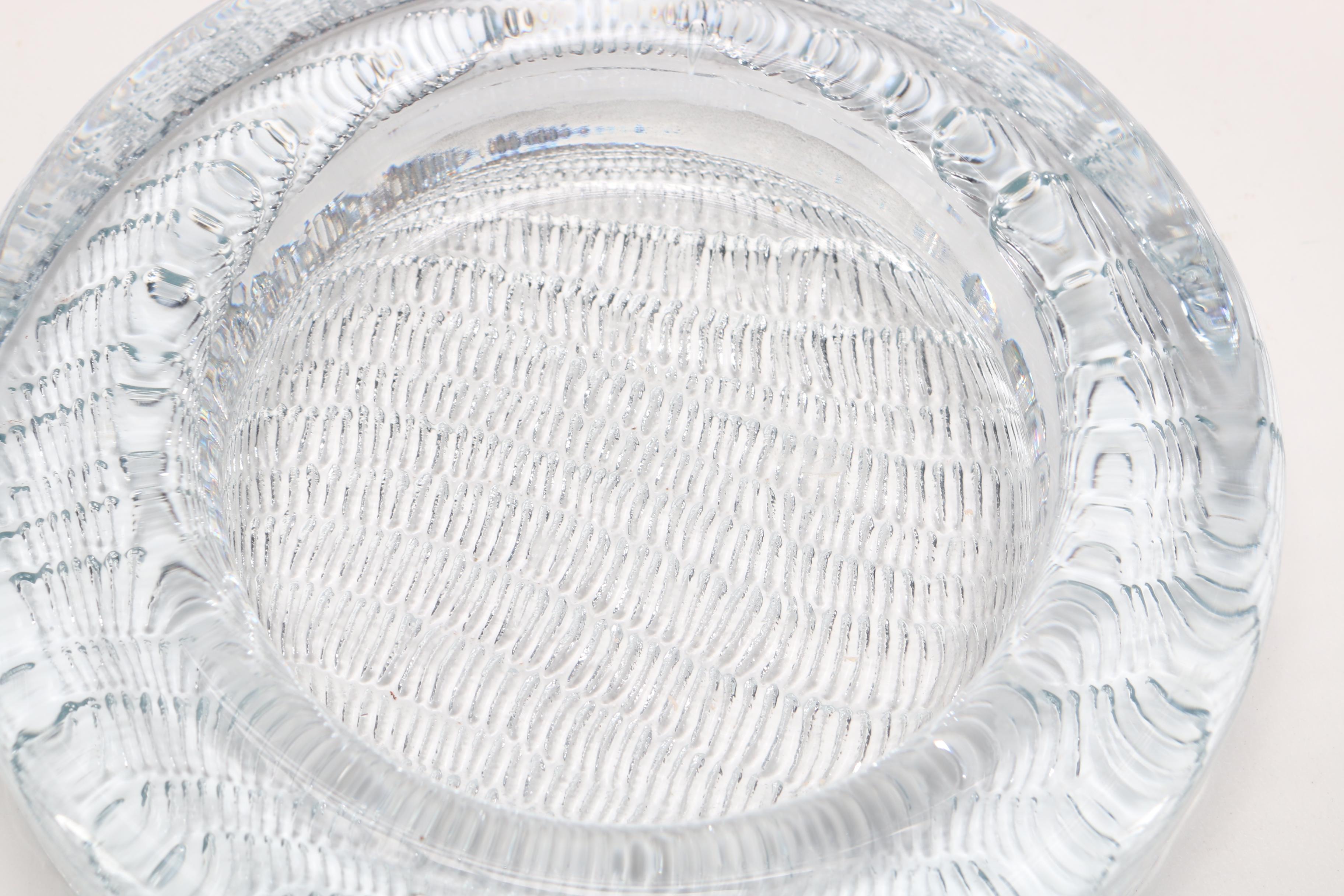 Textured Pressed Glass Ashtray