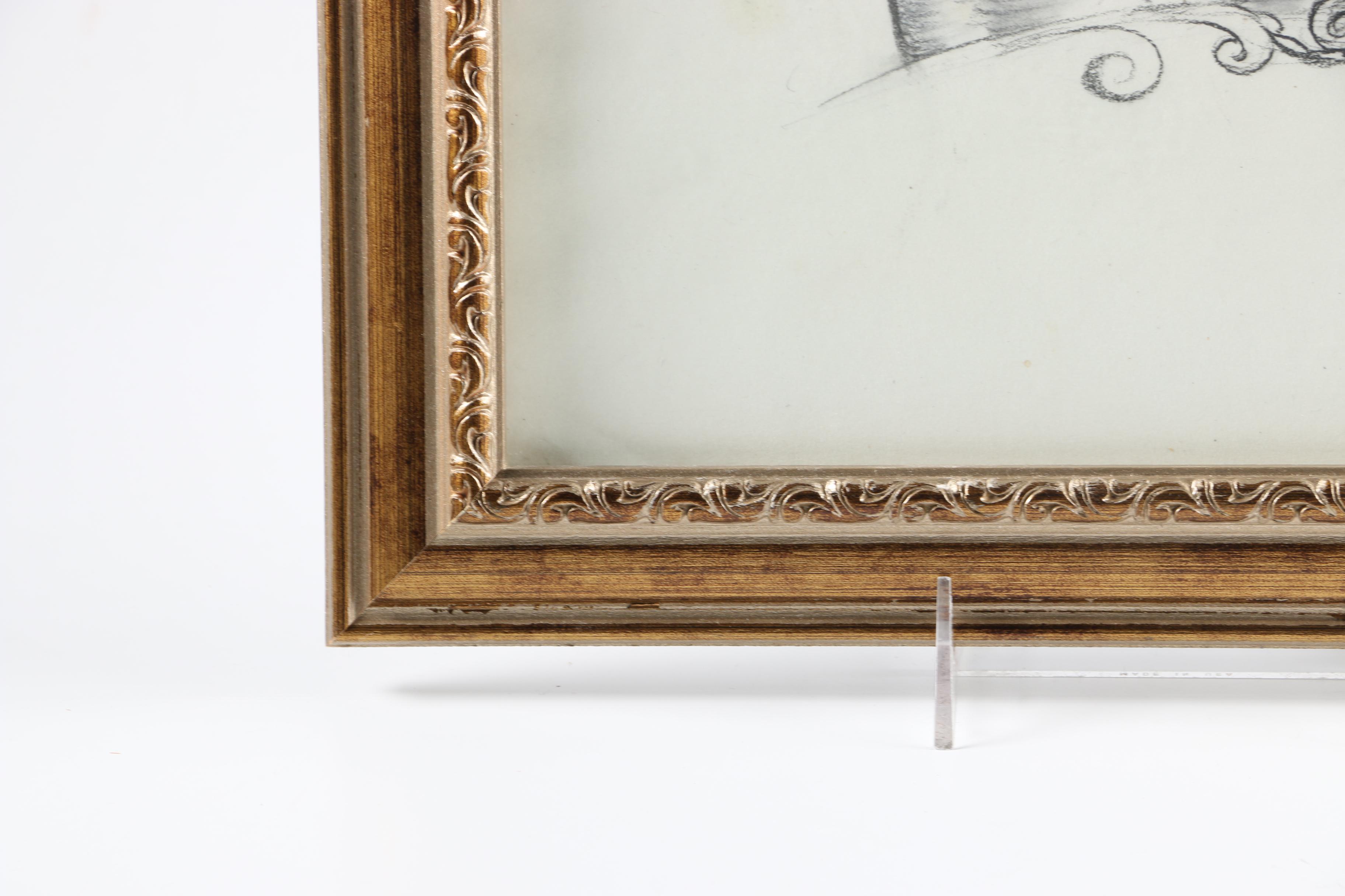 Mary Abramson Barnes Charcoal and Pastel Floral Still Life Drawing