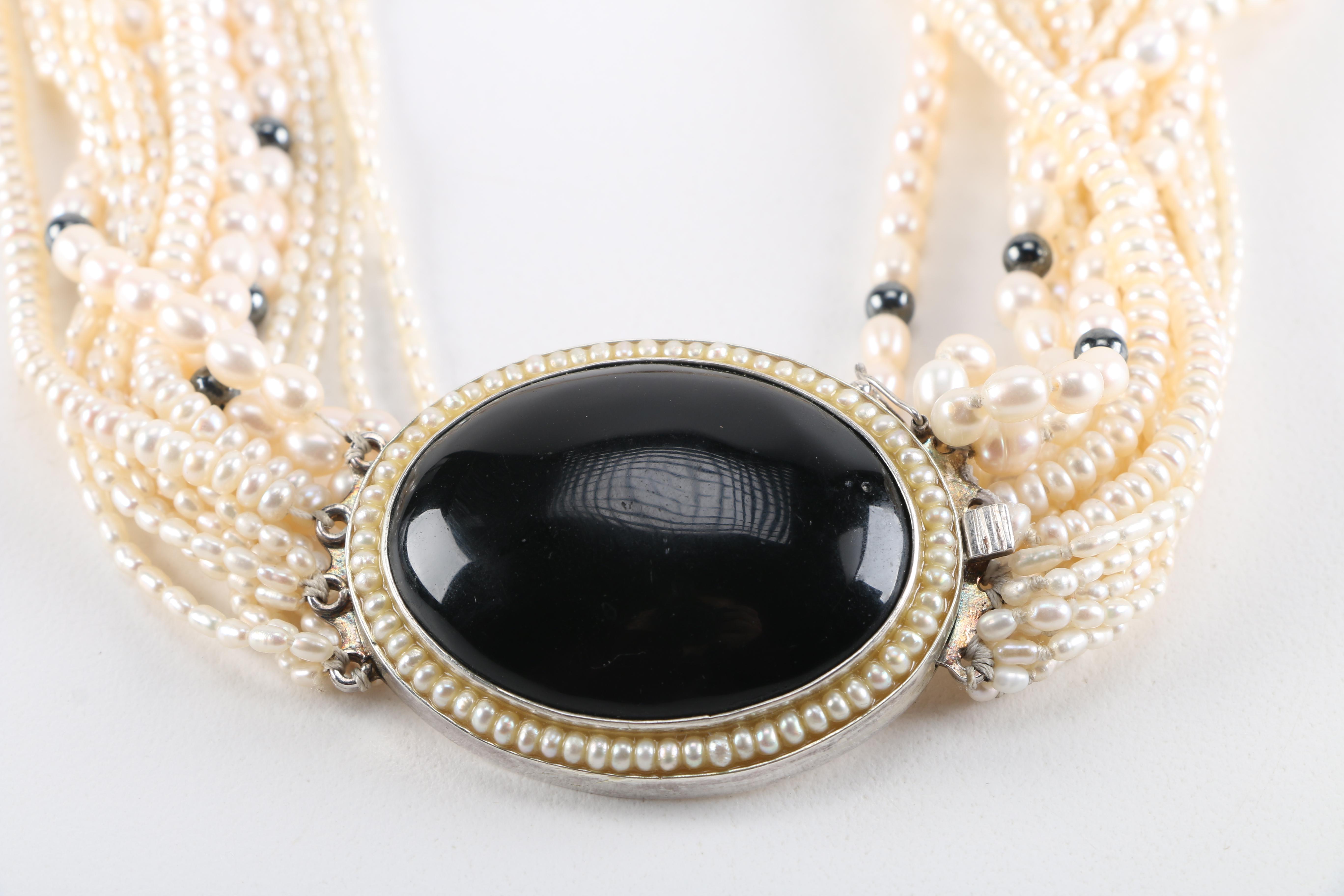 Sterling and Cultured Pearl Necklace