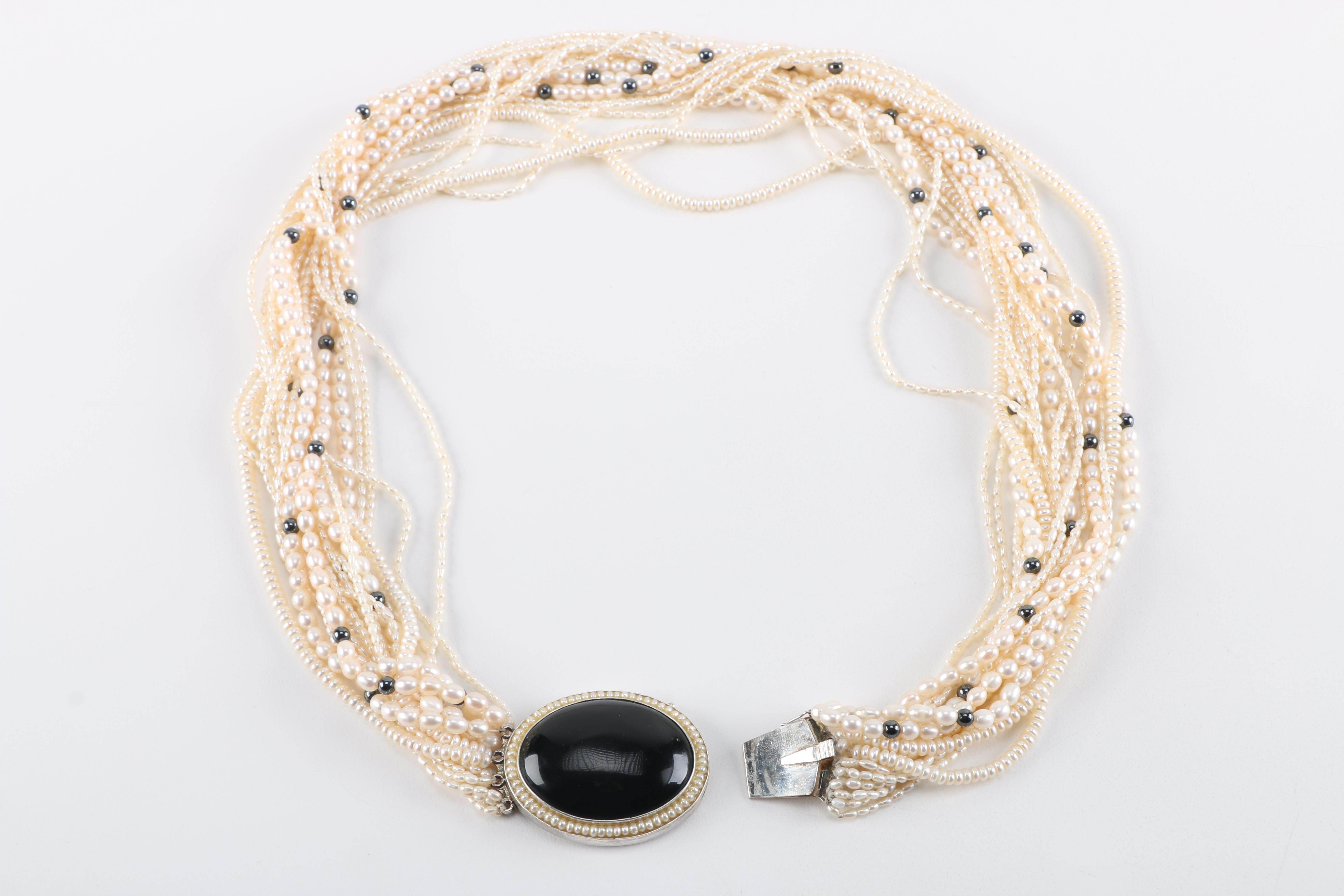 Sterling and Cultured Pearl Necklace