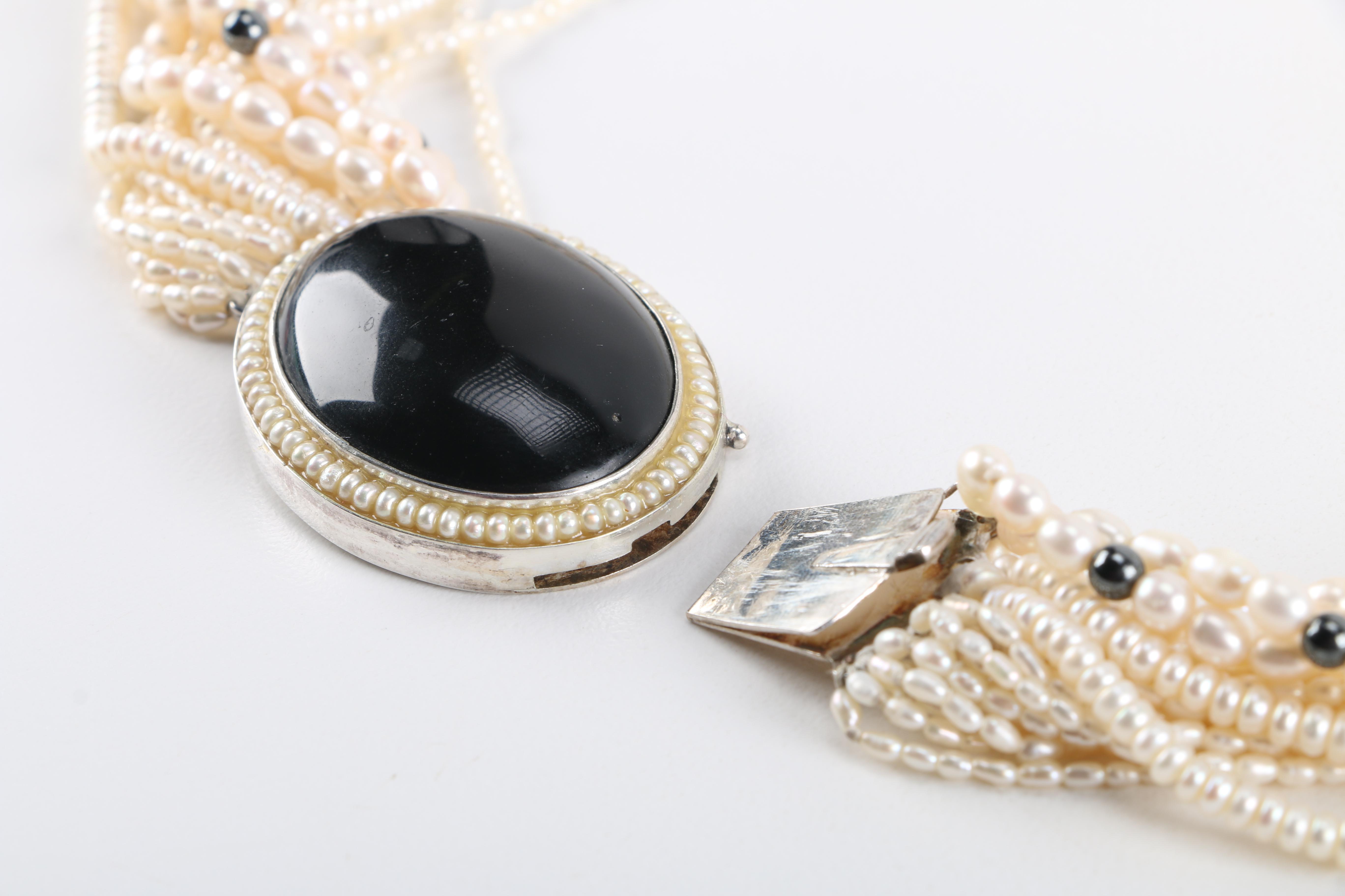 Sterling and Cultured Pearl Necklace