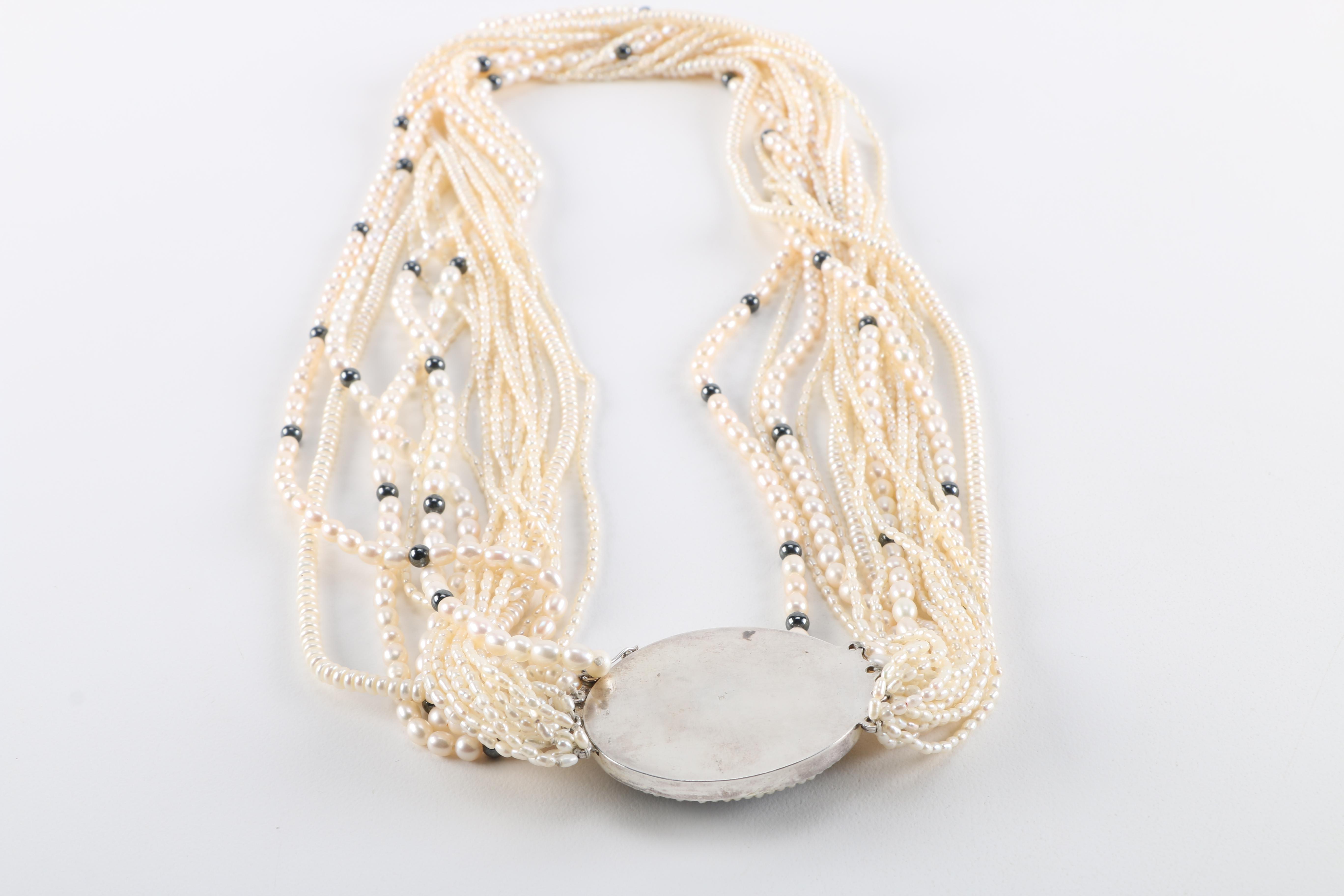 Sterling and Cultured Pearl Necklace