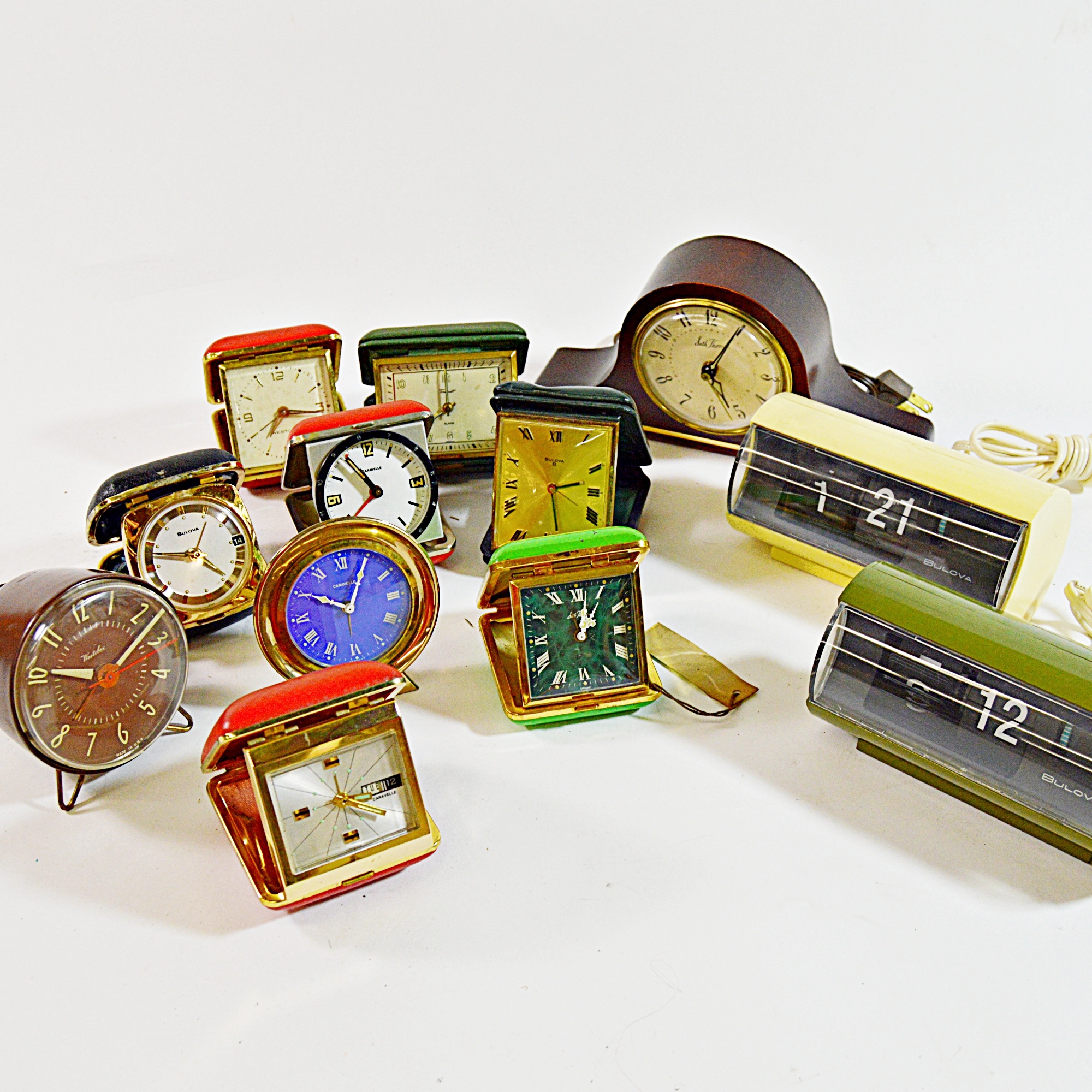 Nine Vintage Travel Alarm Clocks Two