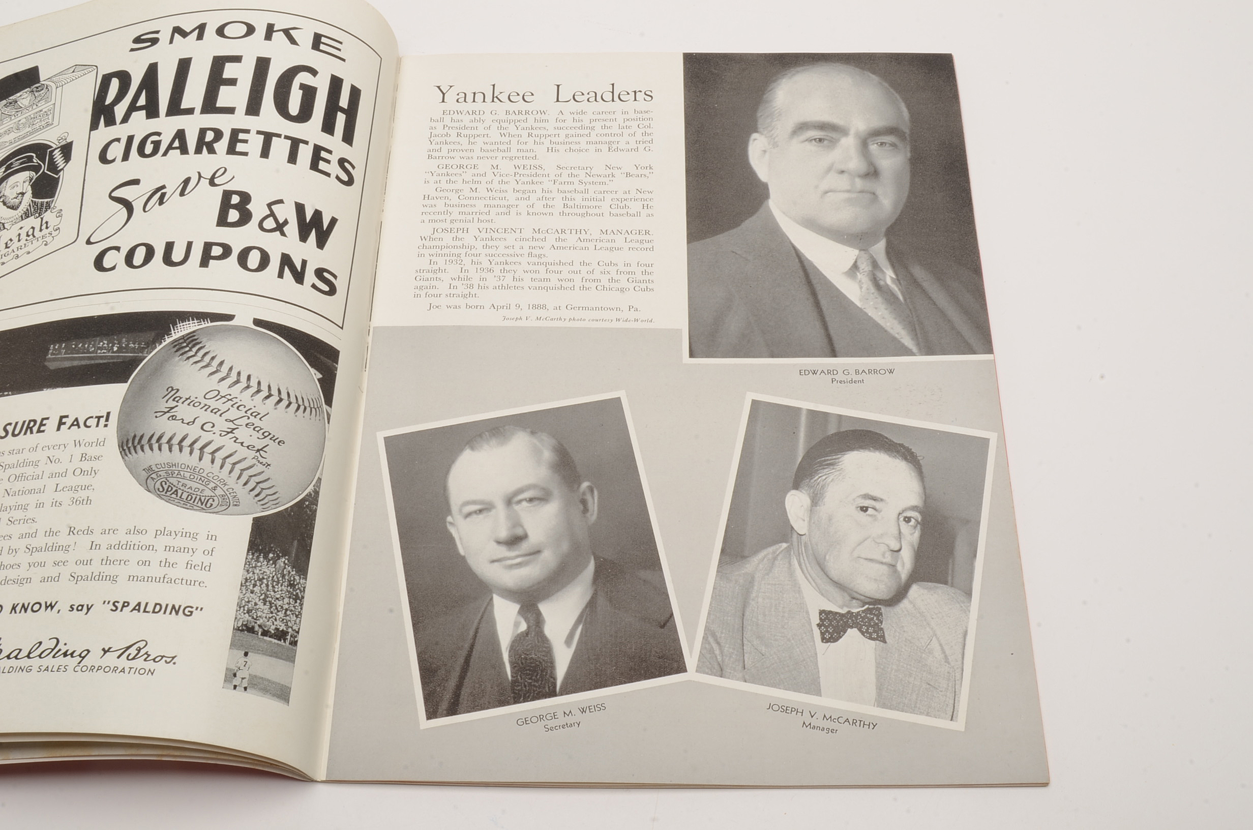 1939 World Series Program