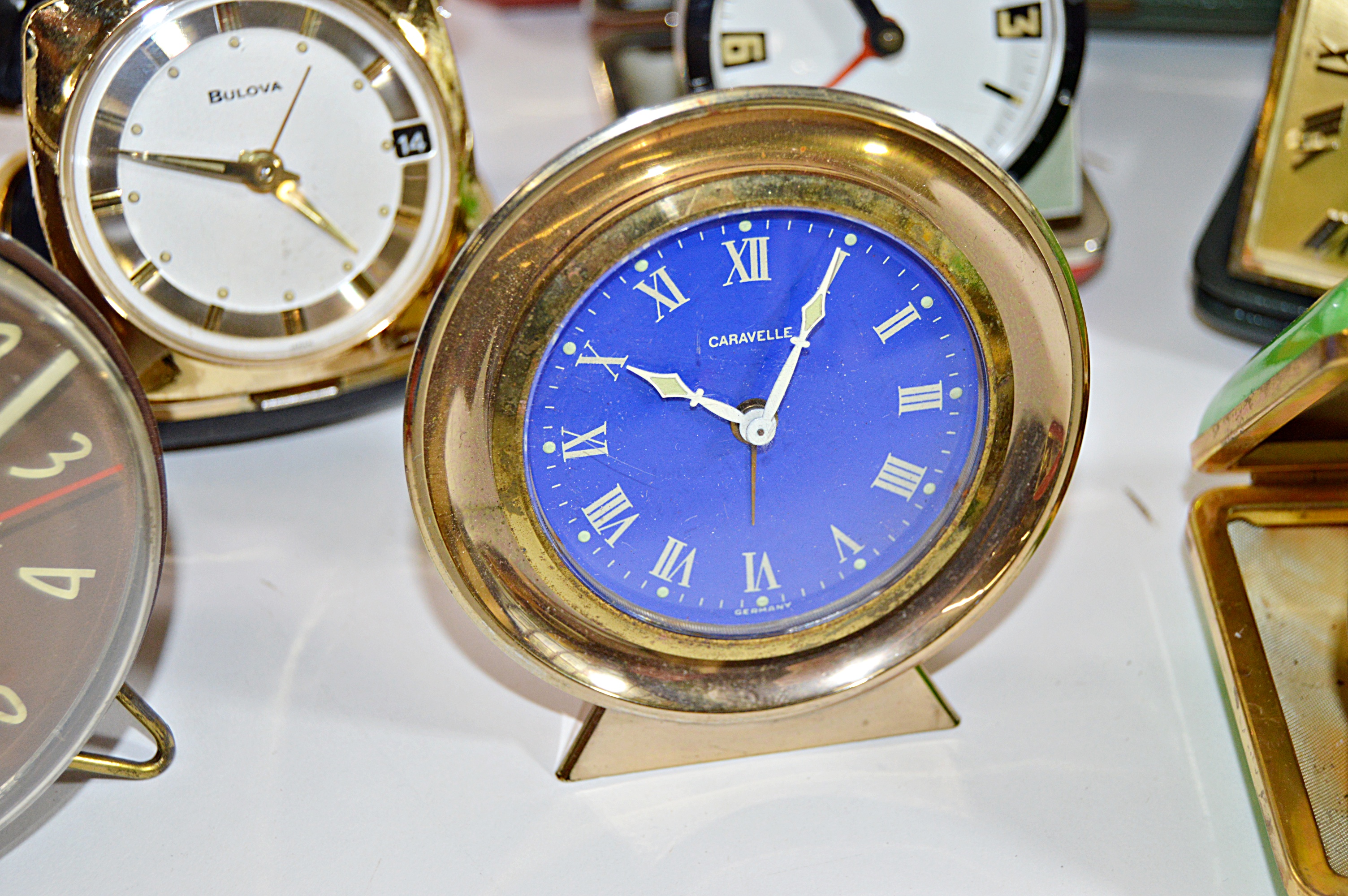 Nine Vintage Travel Alarm Clocks Two