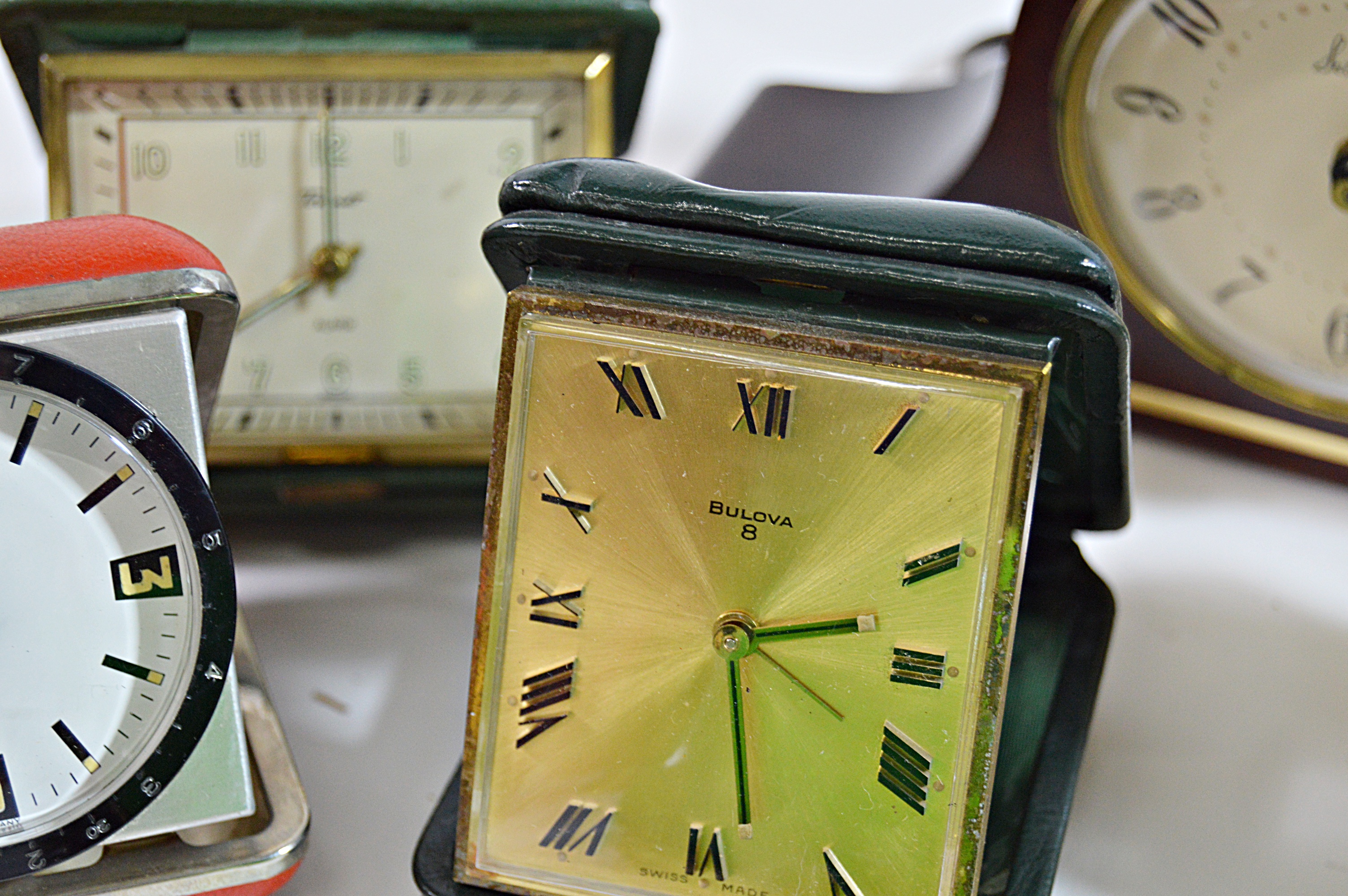 Nine Vintage Travel Alarm Clocks Two