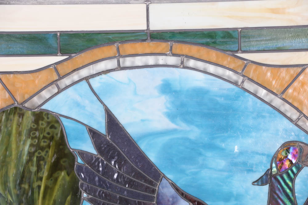 Stained Glass Window with Pheasant