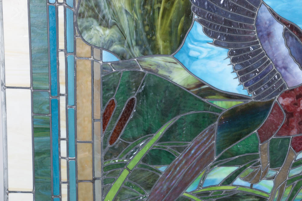Stained Glass Window with Pheasant