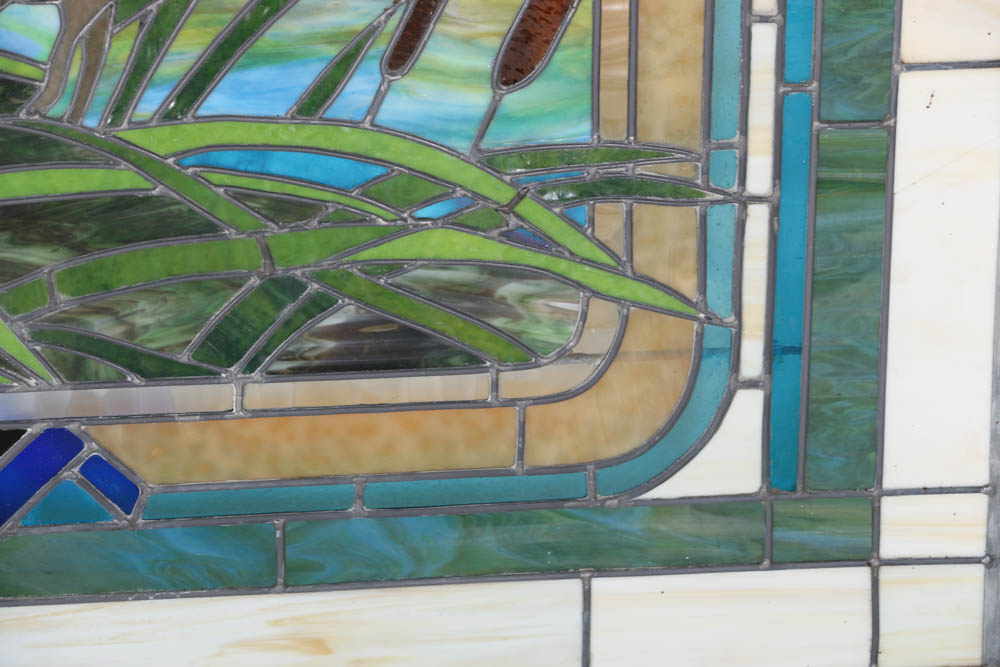 Stained Glass Window with Pheasant