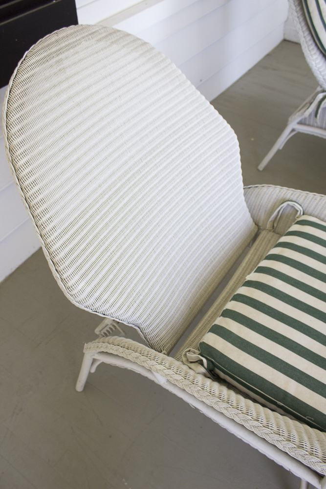 Lloyd Flanders All Weather Wicker Outdoor Chaise Lounge Chairs and Side Table