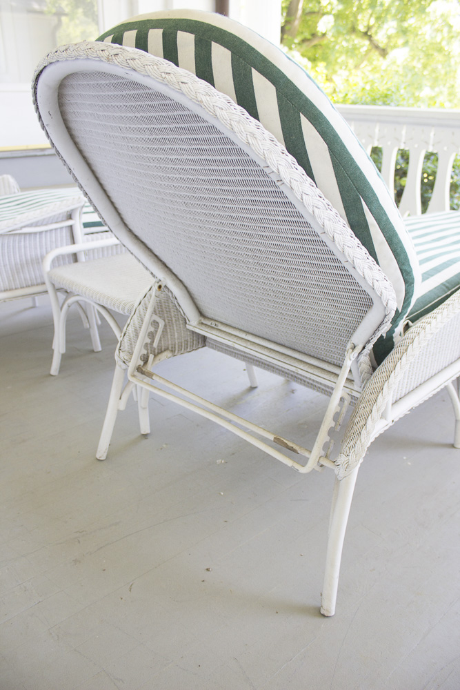 Lloyd Flanders All Weather Wicker Outdoor Chaise Lounge Chairs and Side Table