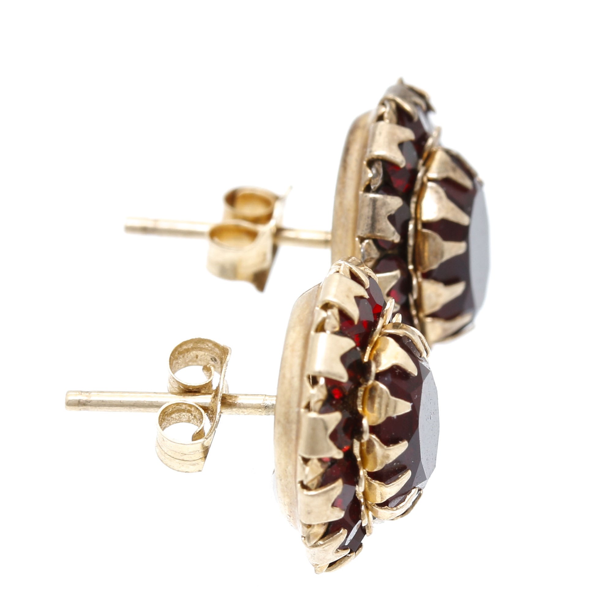 10K and 14K Yellow Gold Glass Stud Earrings
