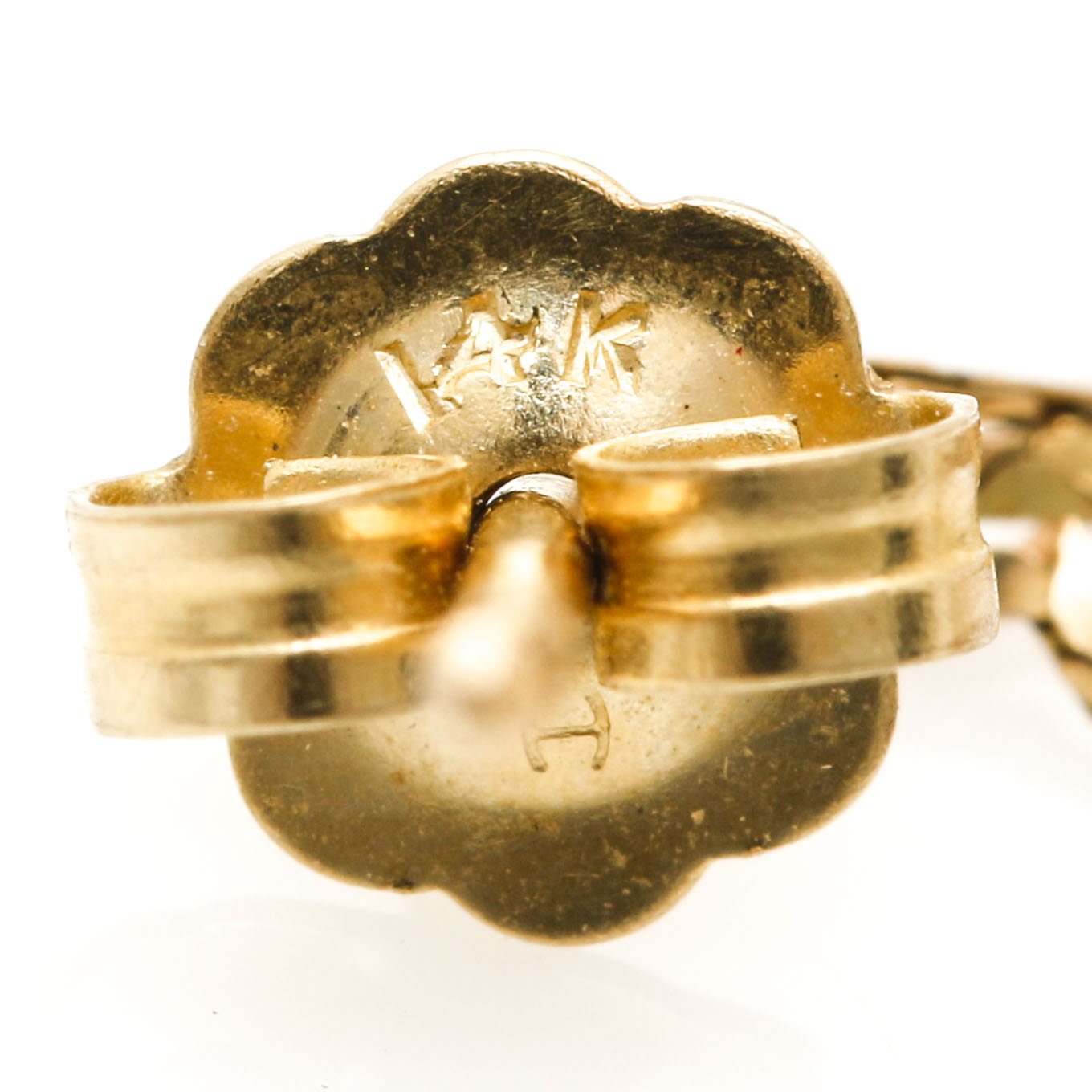 14K Yellow Gold Cultured Pearl Dangle Earrings