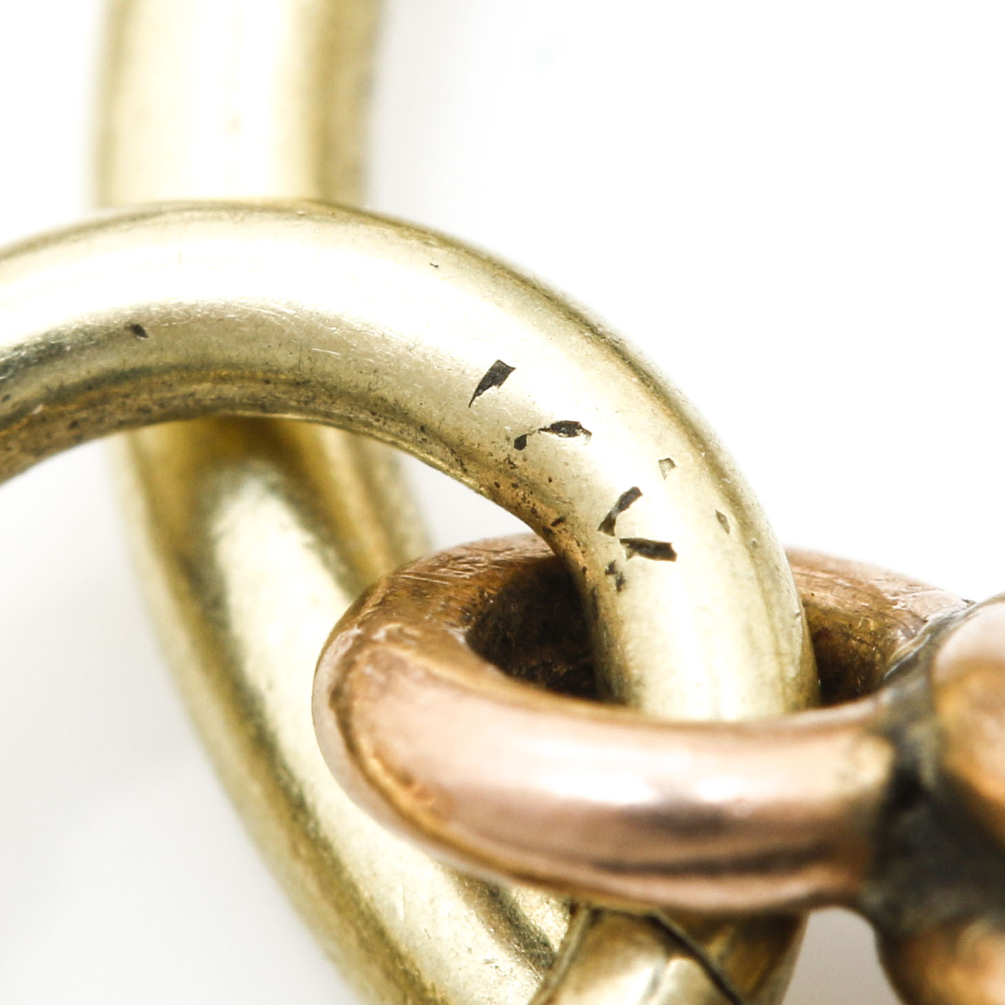 14K Tri-Color Gold Oval Link Bracelet