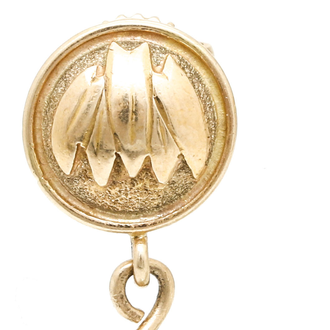 14K Yellow Gold Serpentine Dangle Earrings