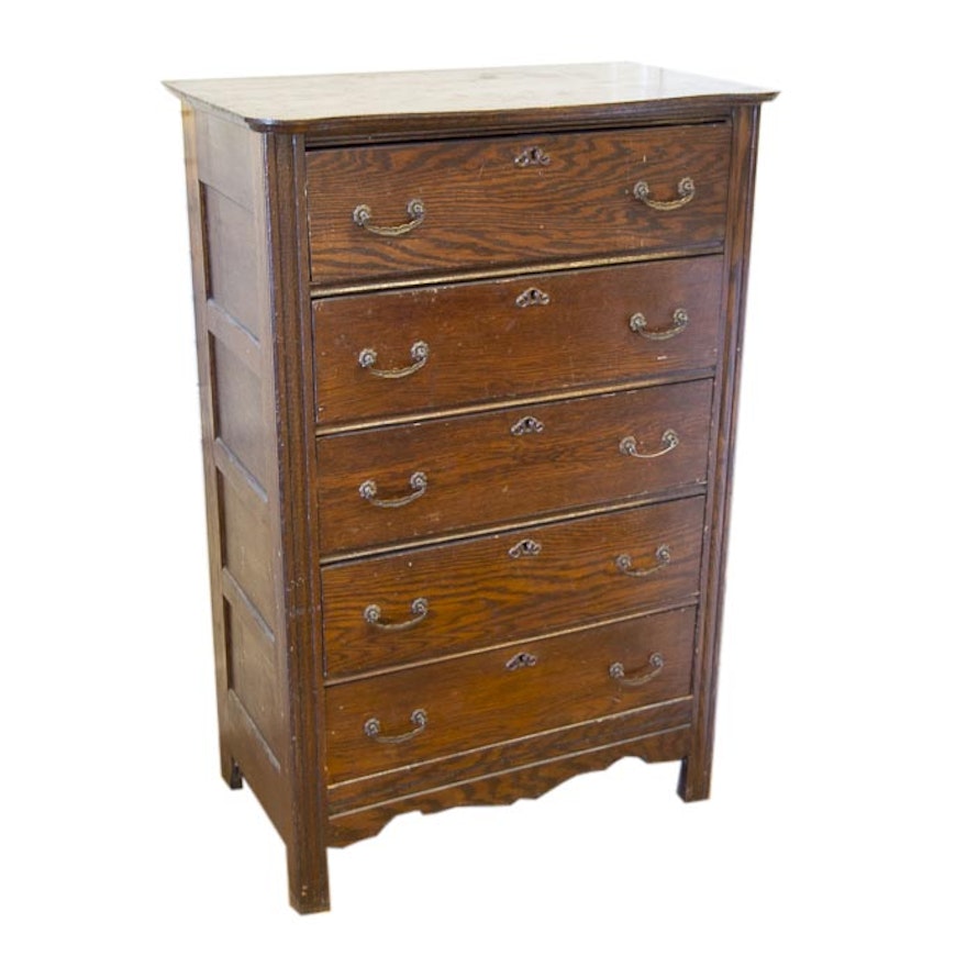 Antique Tiger Oak Chest of Drawers