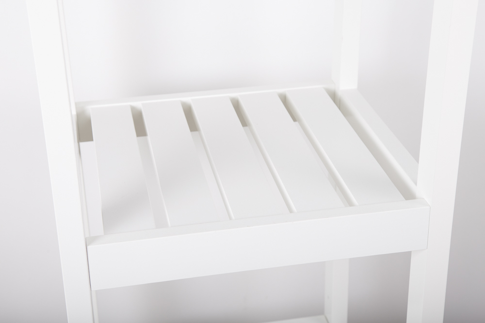 Pair of White Wooden Tower Shelves