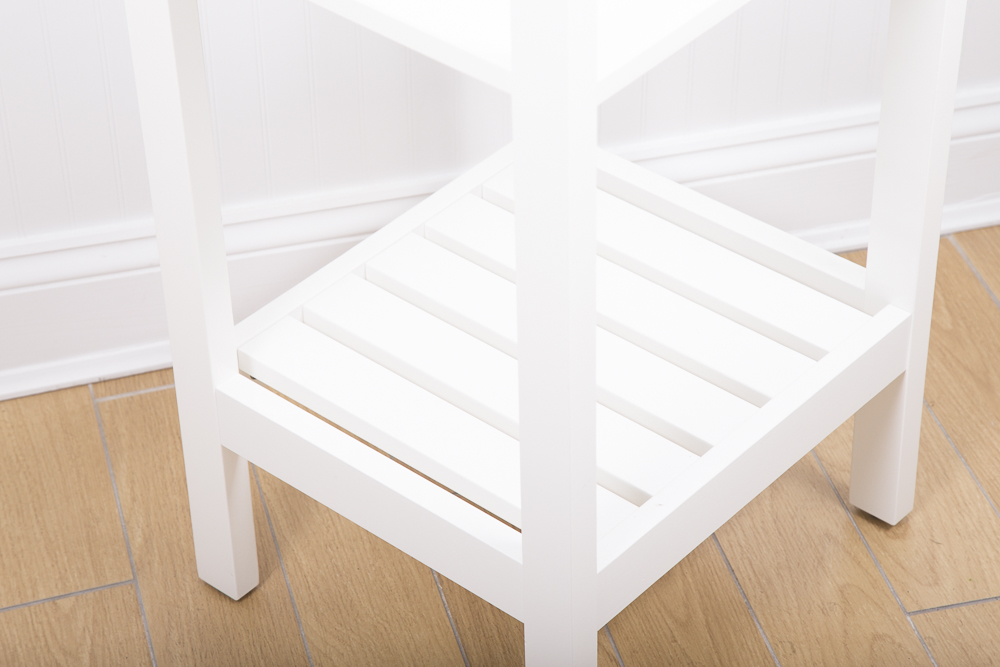 Pair of White Wooden Tower Shelves