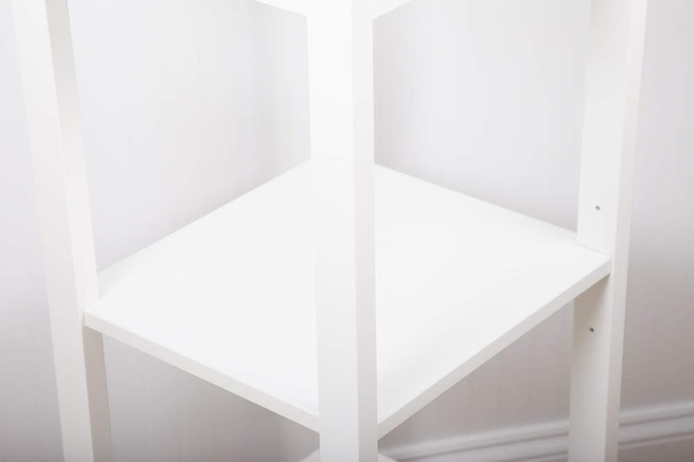 Pair of White Wooden Tower Shelves