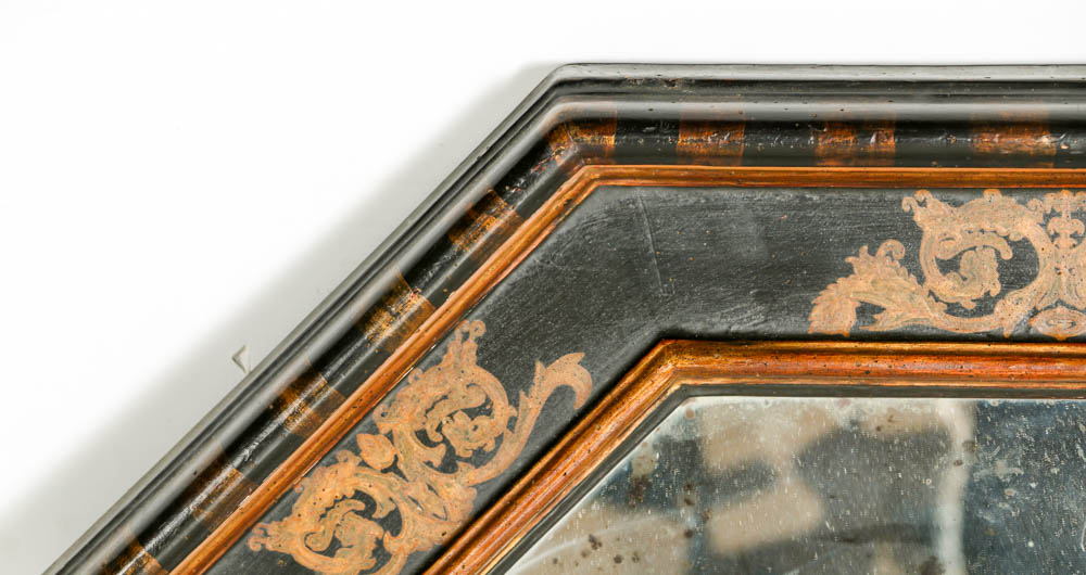 Vintage Chapman Wall Mirror in Hand Painted Wood Frame, Spain