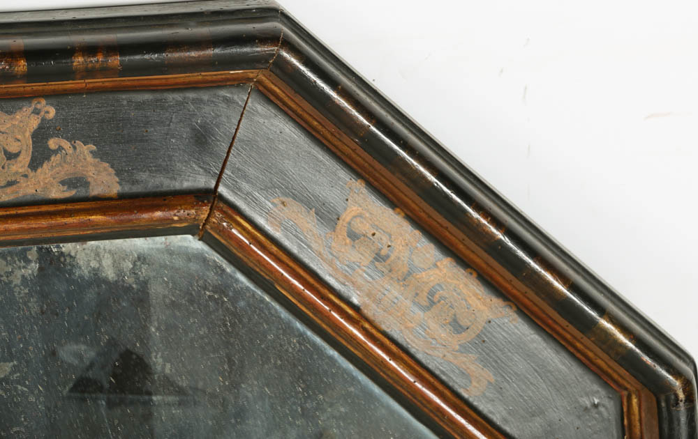 Vintage Chapman Wall Mirror in Hand Painted Wood Frame, Spain