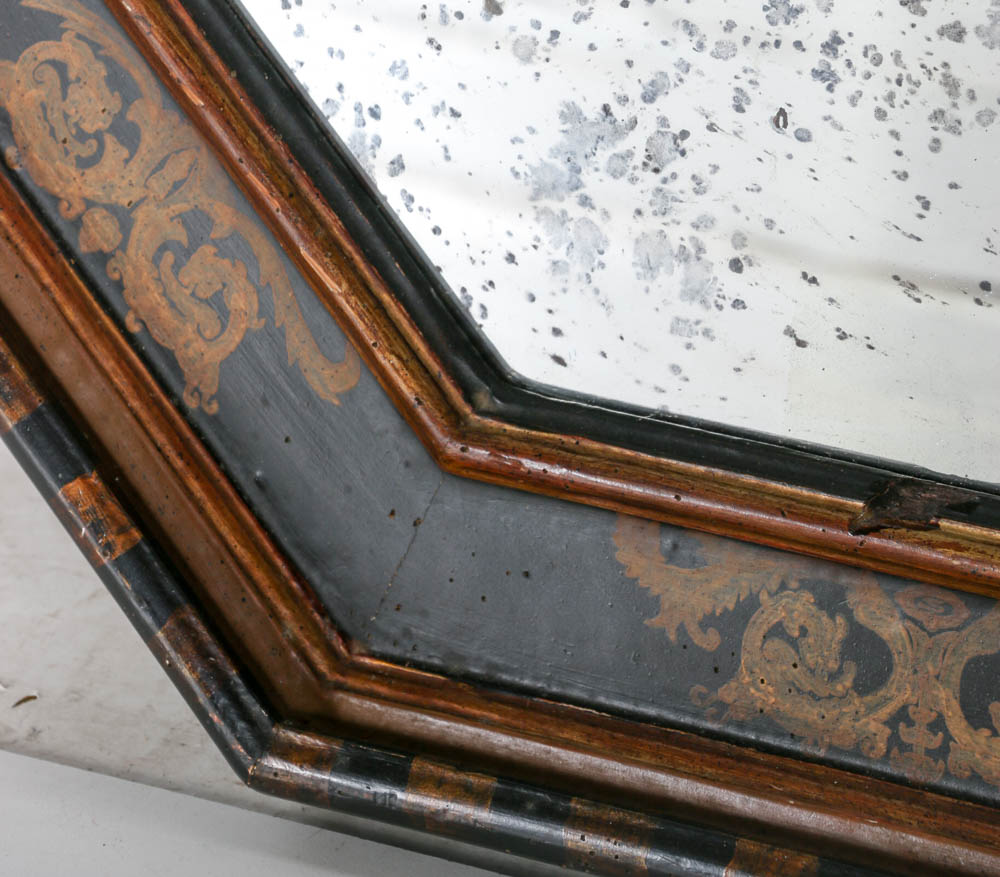 Vintage Chapman Wall Mirror in Hand Painted Wood Frame, Spain