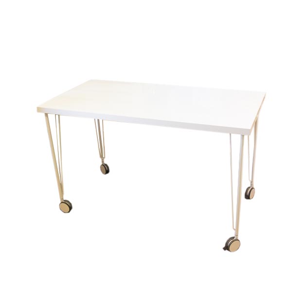 IKEA White Desk On Casters