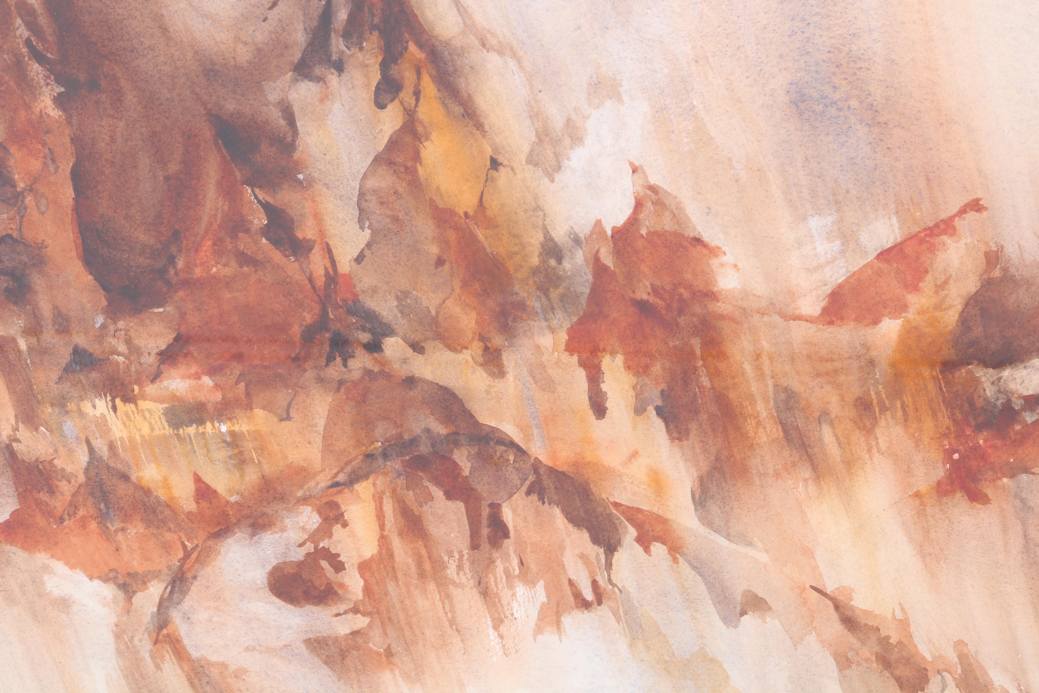 Barbara L. Green Abstract Watercolor Painting "October Rain"