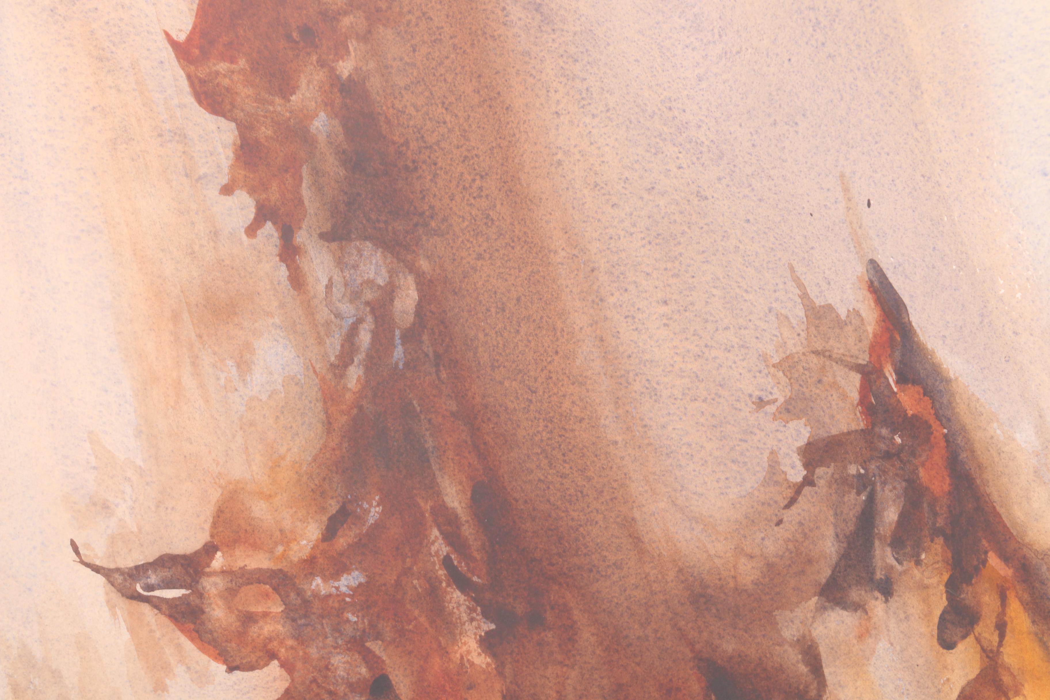 Barbara L. Green Abstract Watercolor Painting "October Rain"