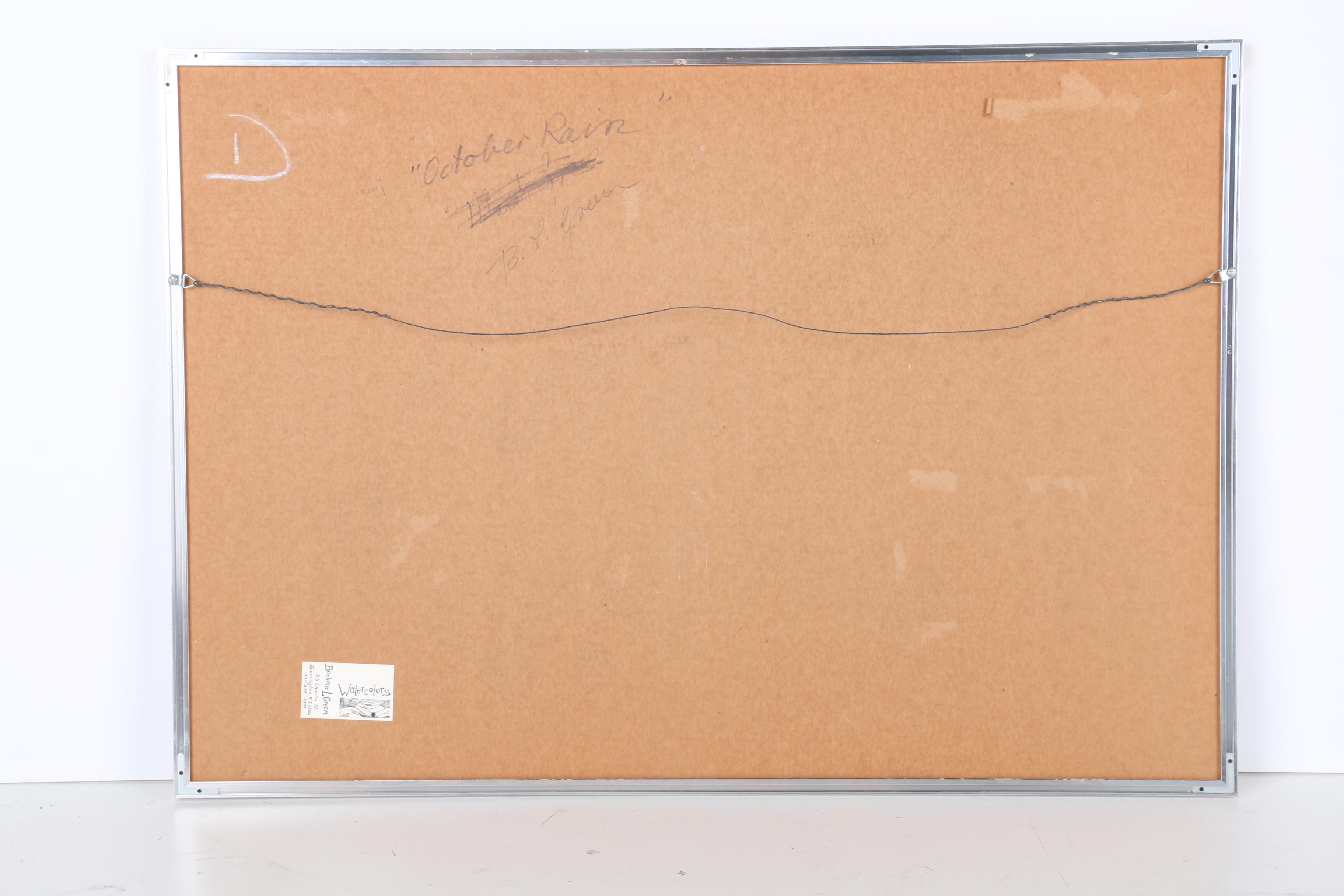 Barbara L. Green Abstract Watercolor Painting "October Rain"