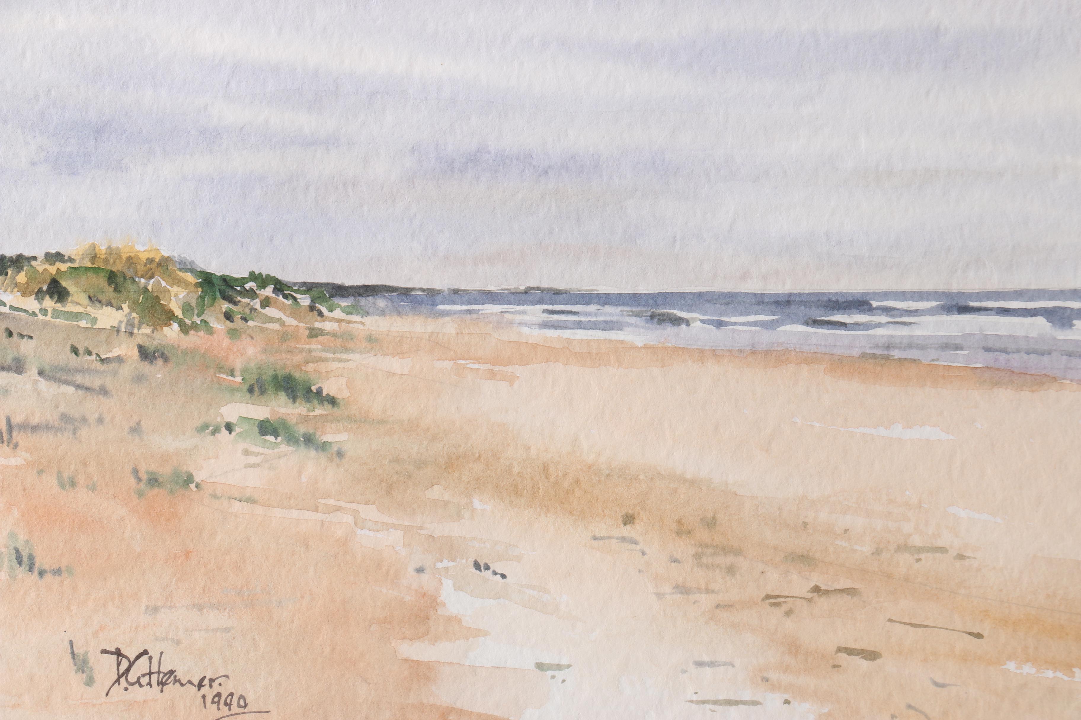 David Hemer Watercolor Painting of a Beach