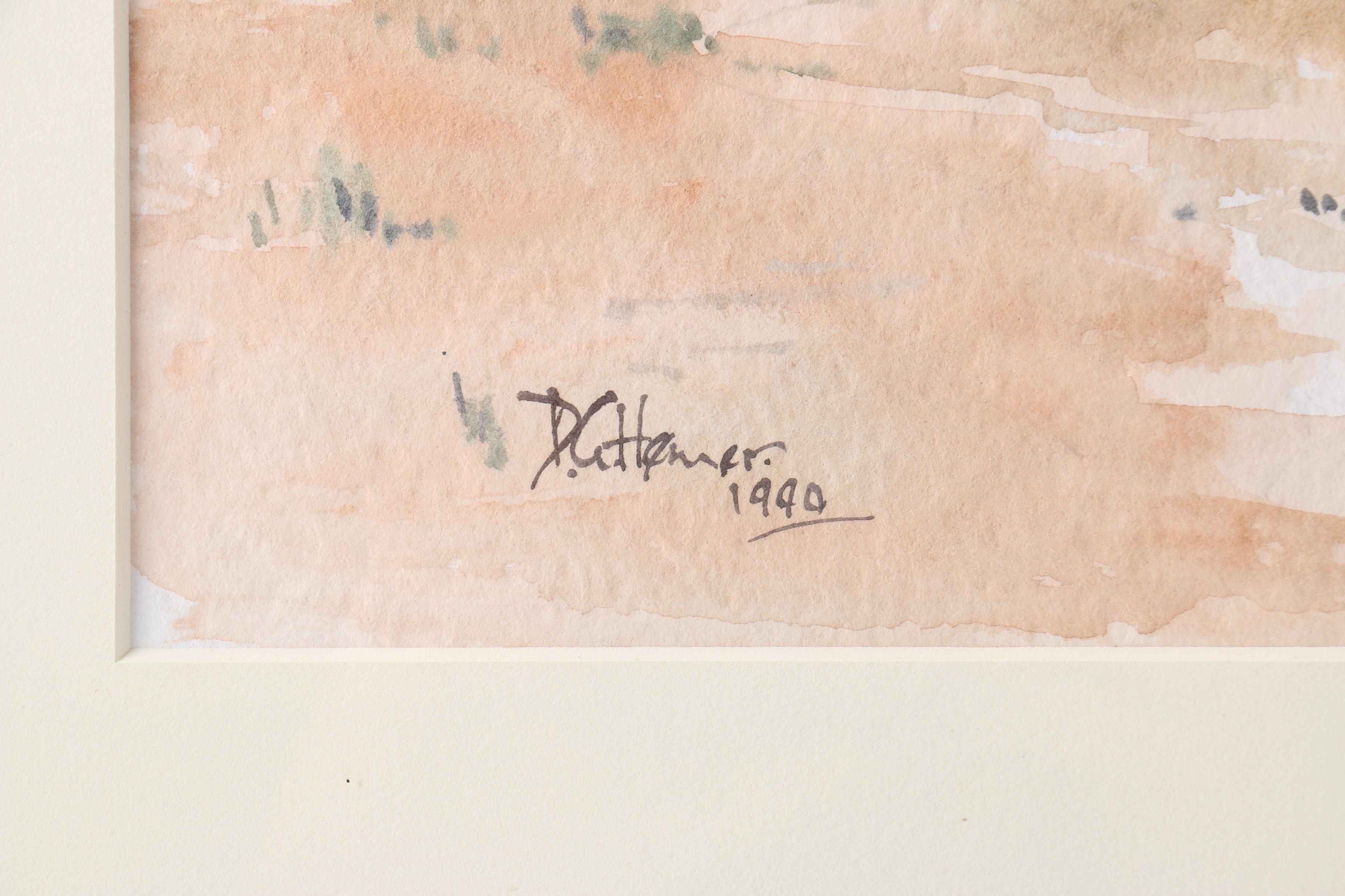 David Hemer Watercolor Painting of a Beach