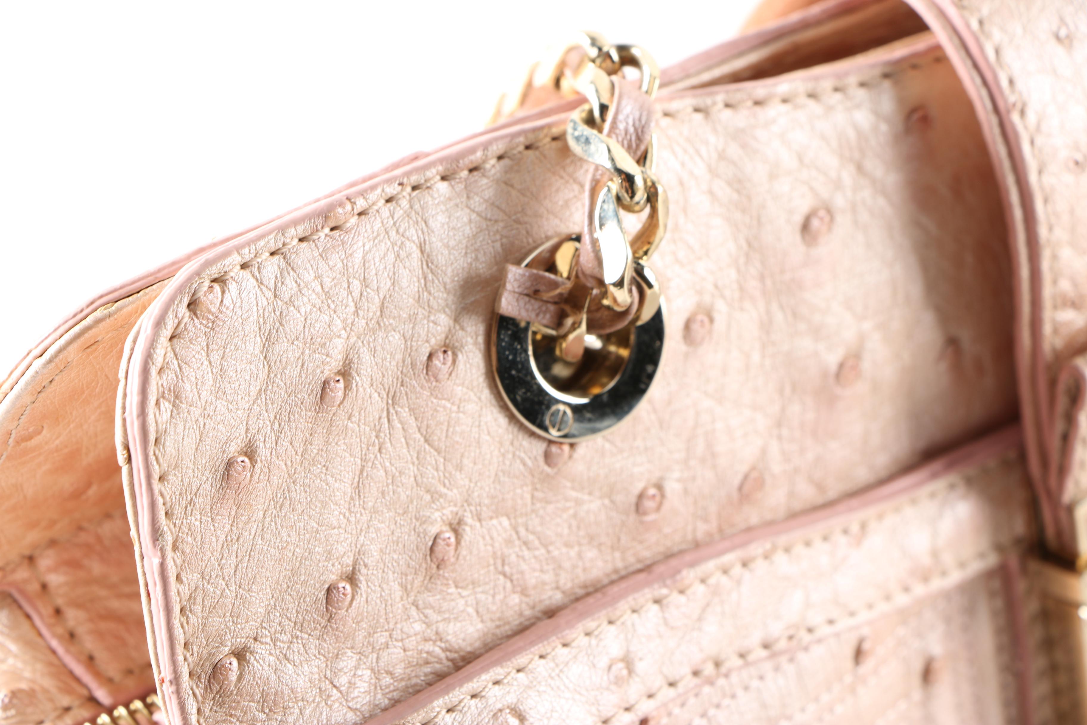 Versace Pink Ostrich Leather Purse