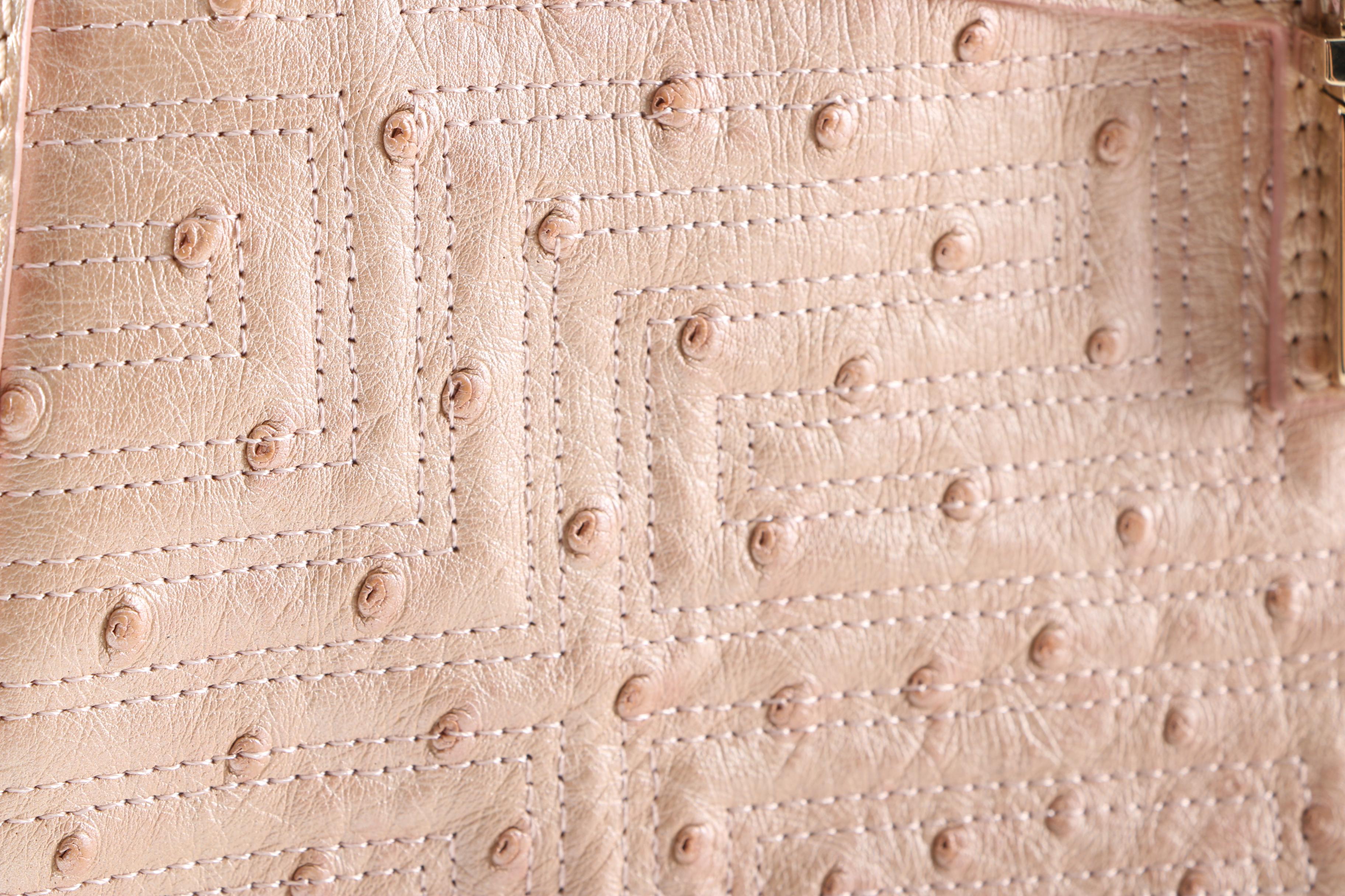 Versace Pink Ostrich Leather Purse