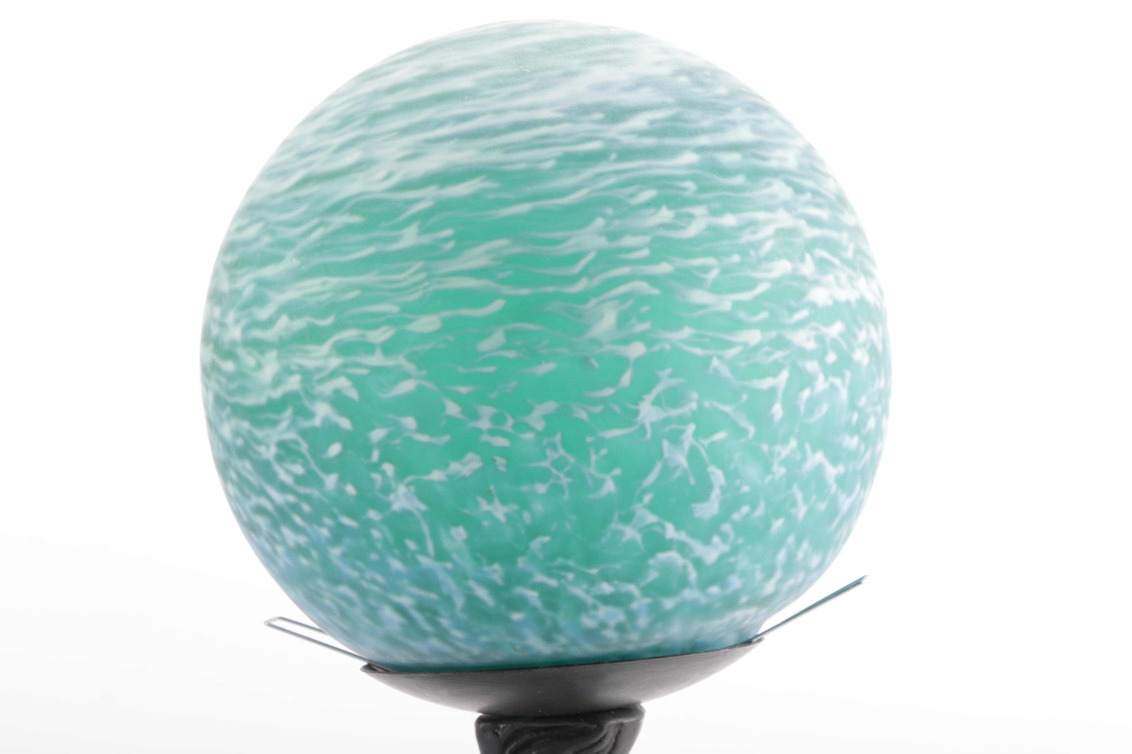 Steel Lamp of Woman Dancing with Glass Globe